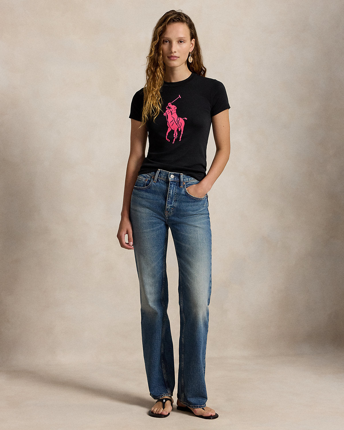 Pink Pony Cotton Crewneck Tee