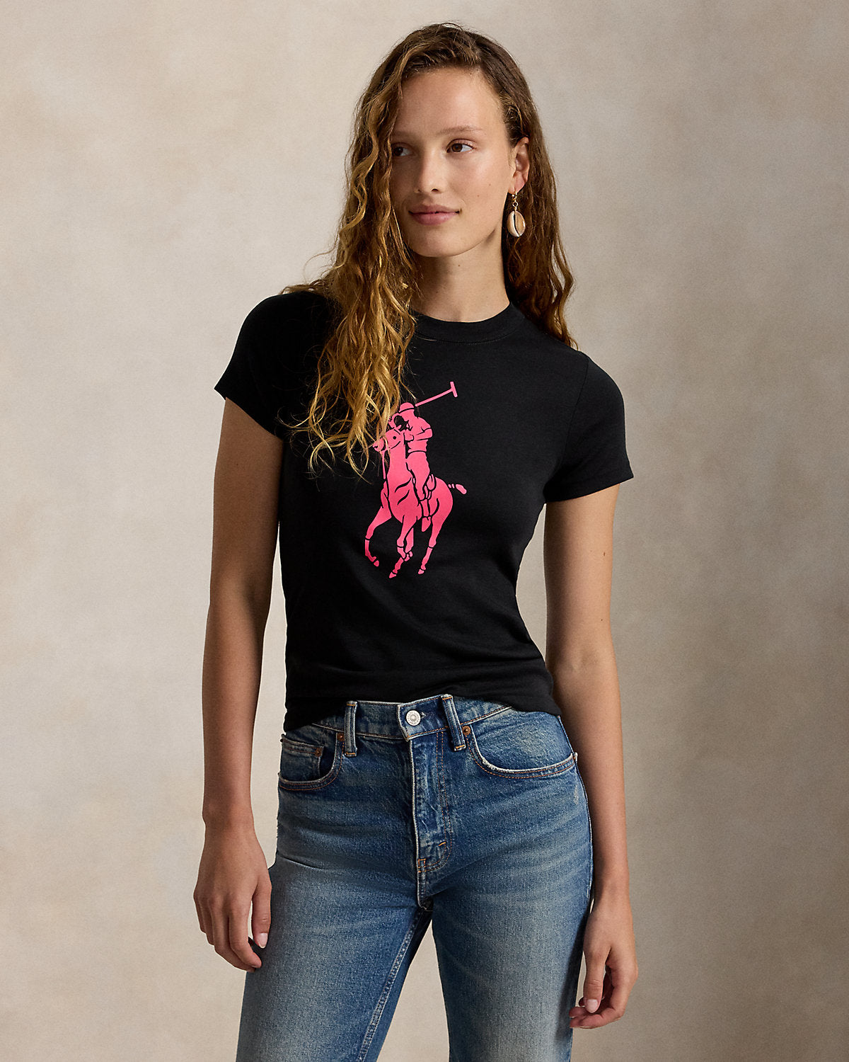 Pink Pony Cotton Crewneck Tee