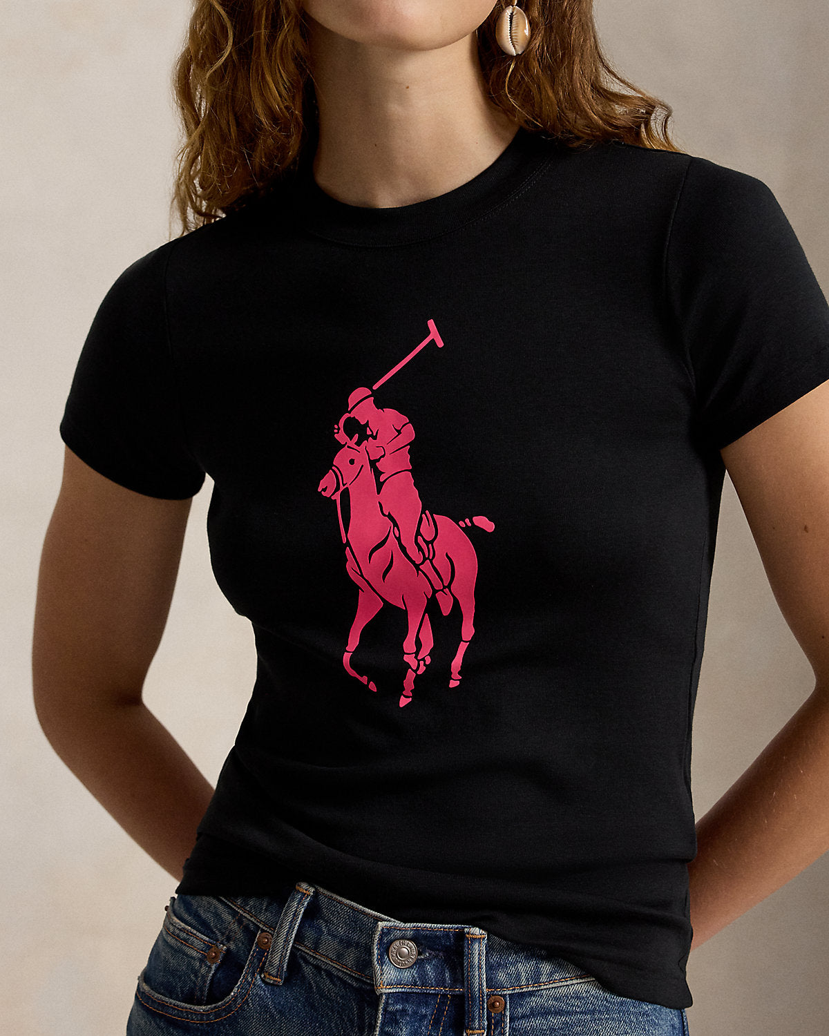 Pink Pony Cotton Crewneck Tee
