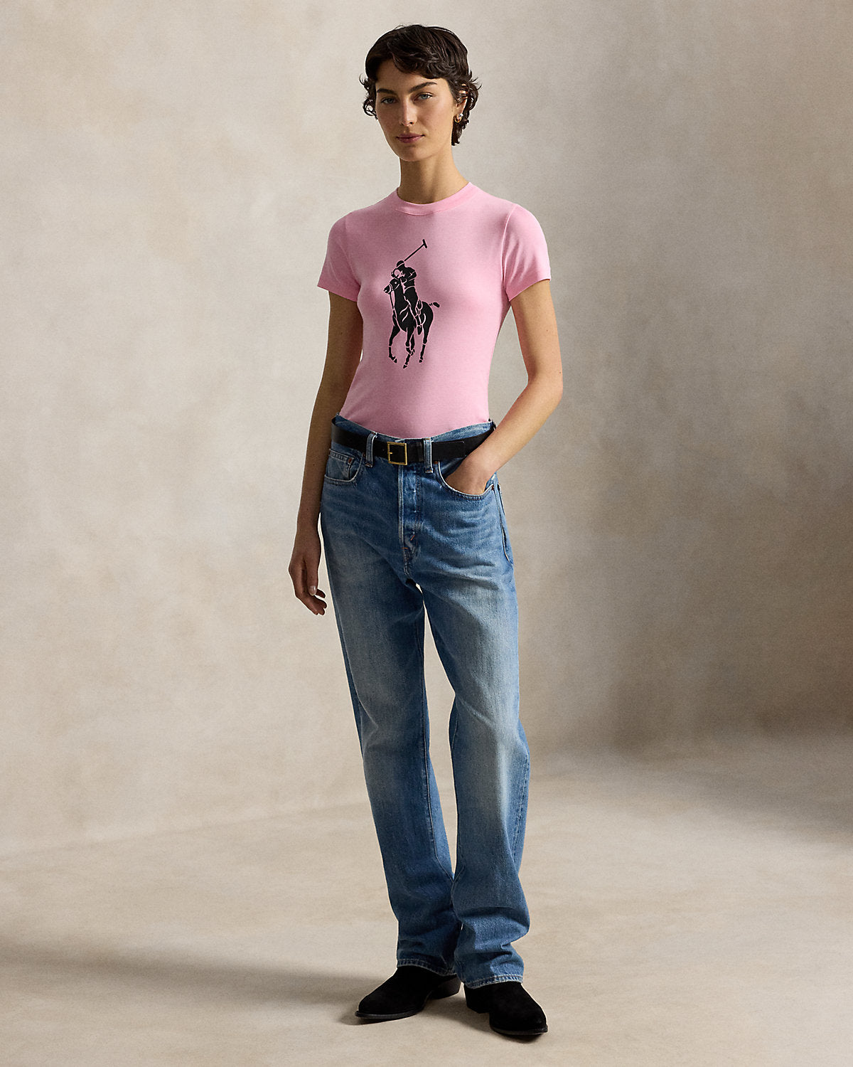 Pink Pony Cotton Crewneck Tee