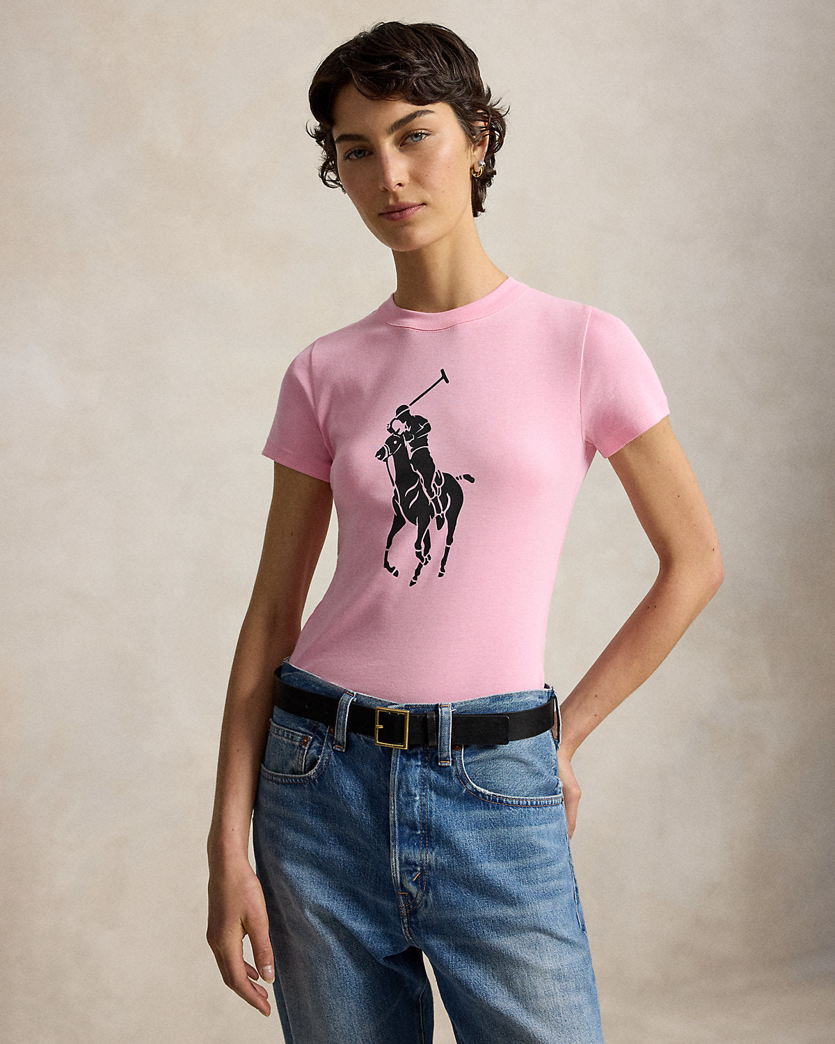 Pink Pony Cotton Crewneck Tee