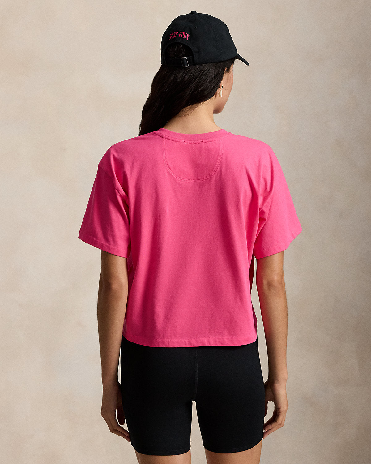 Pink Pony Cotton Jersey Cropped Tee