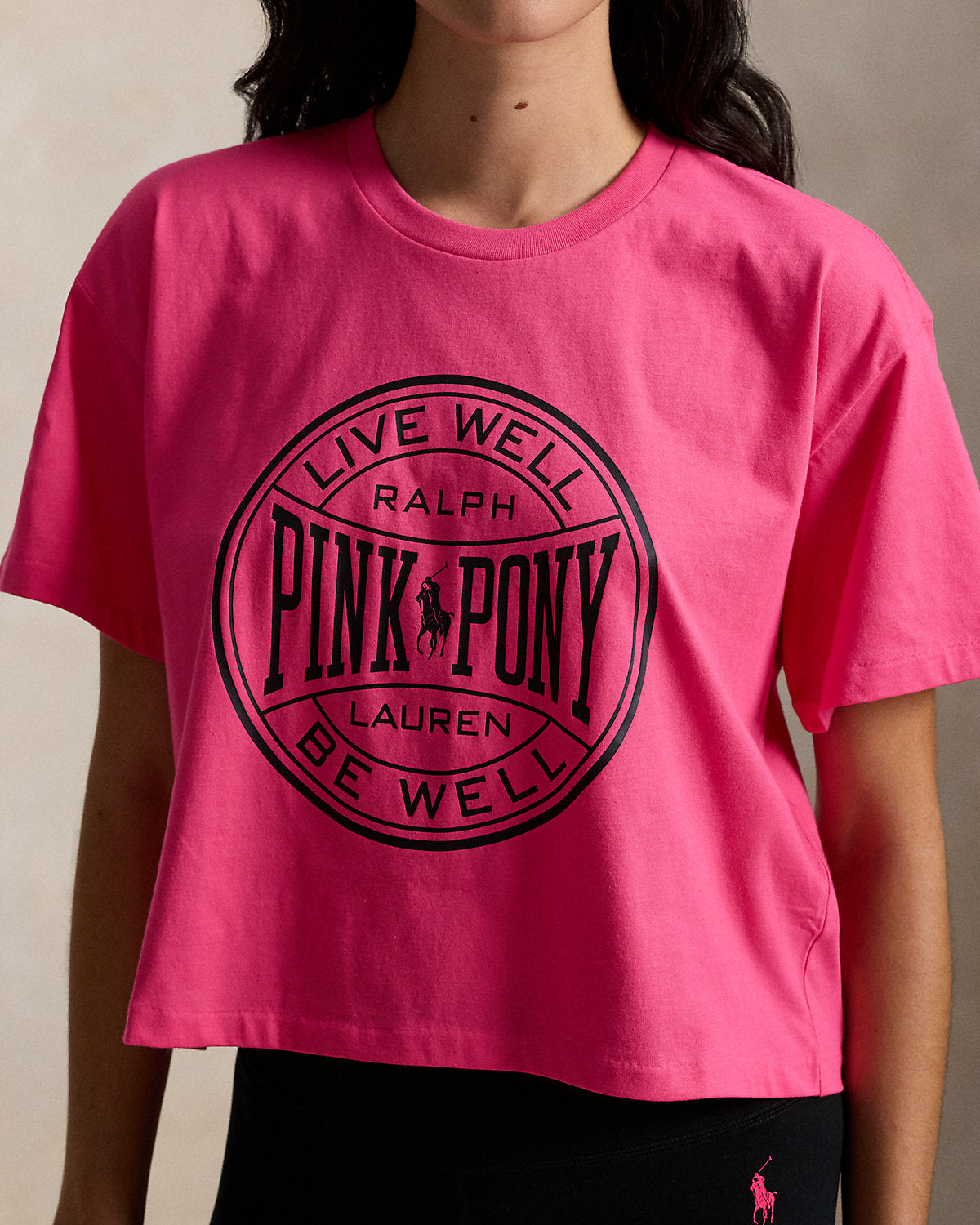 Pink Pony Cotton Jersey Cropped Tee