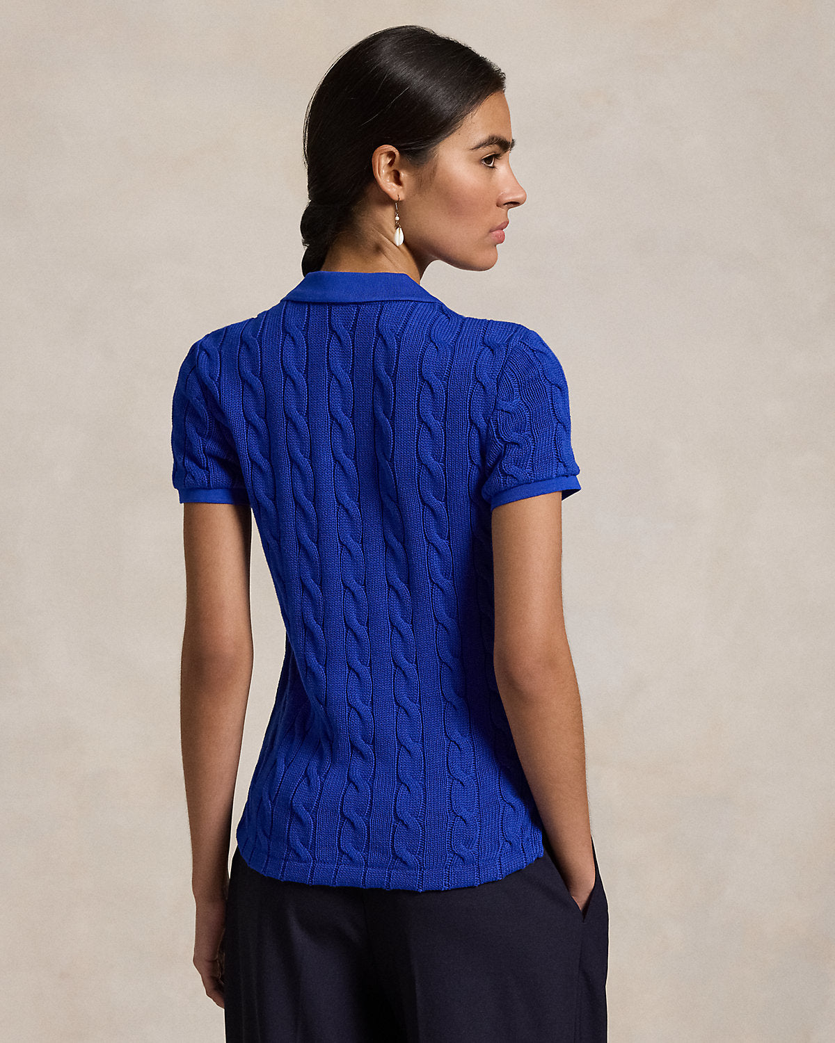 Cable-Knit Polo Shirt