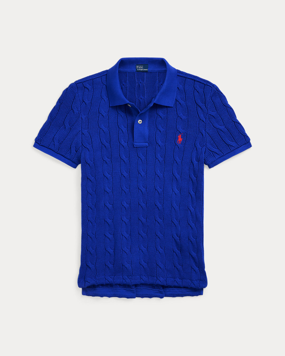 Cable-Knit Polo Shirt