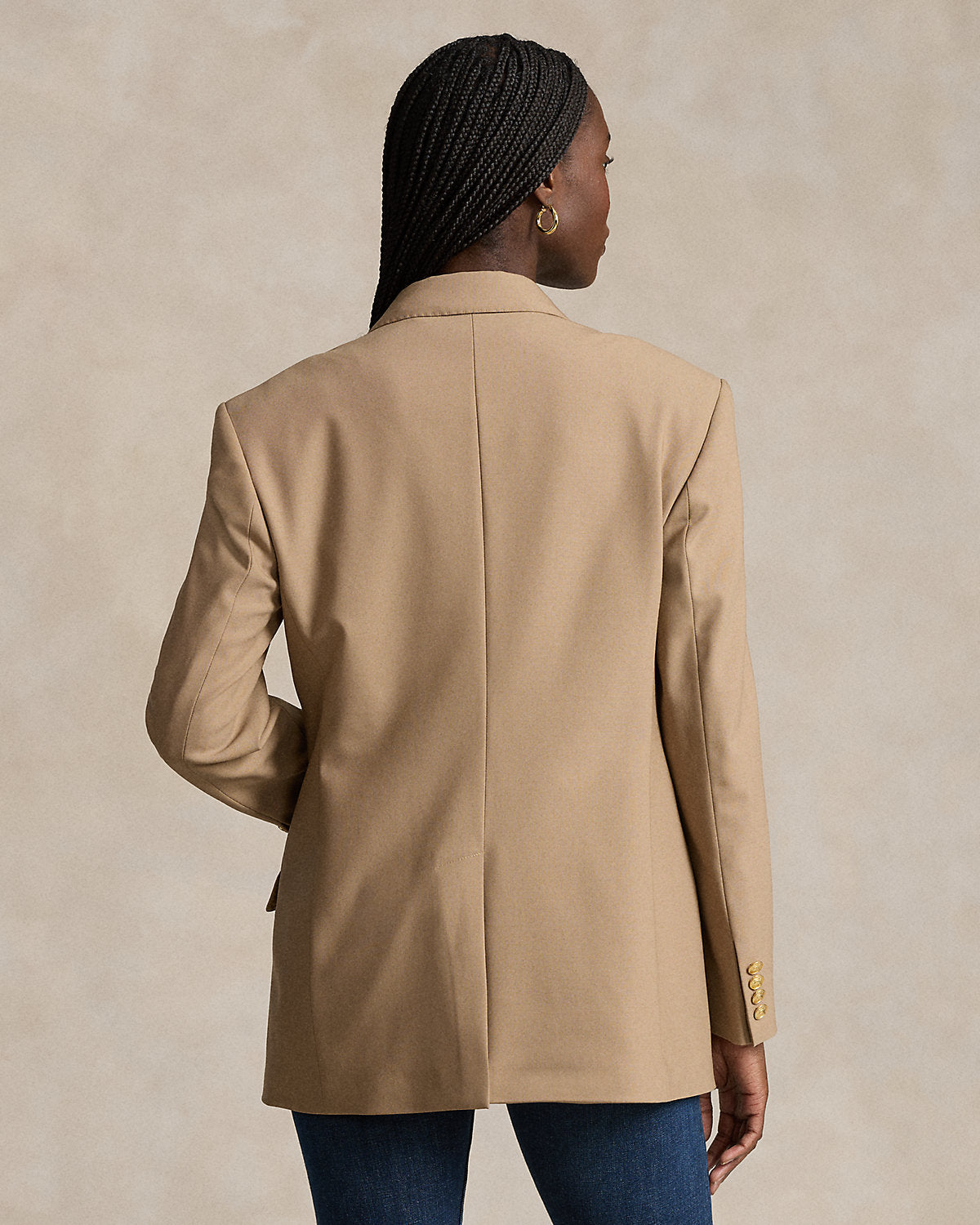 Double-Breasted Doeskin Wool Blazer