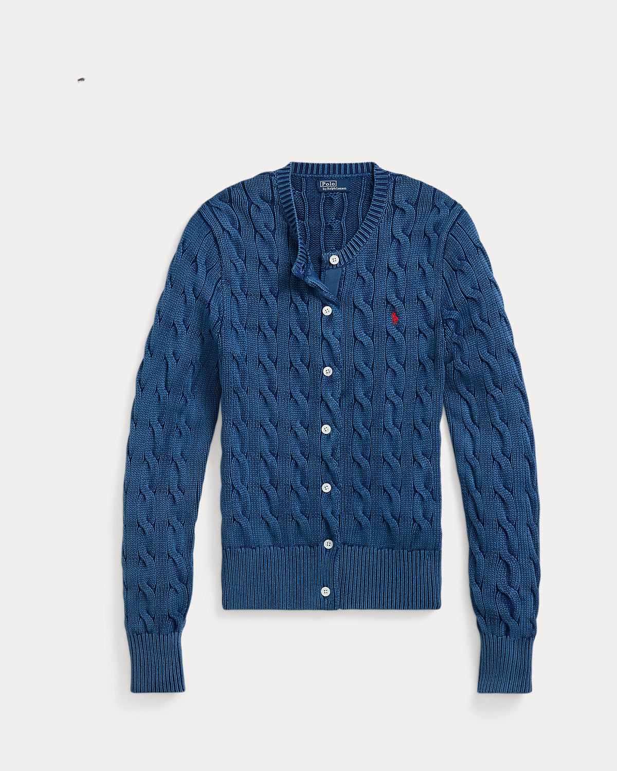 Cable-Knit Cotton Crewneck Cardigan