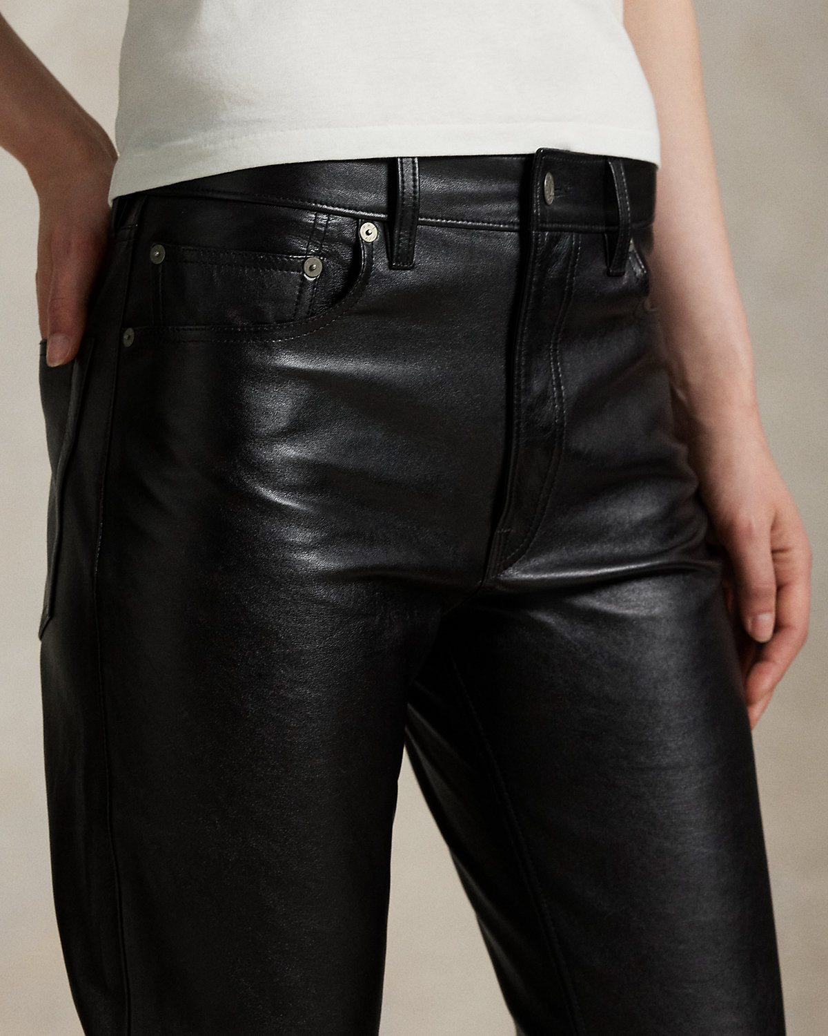 Lambskin Relaxed Straight Pant