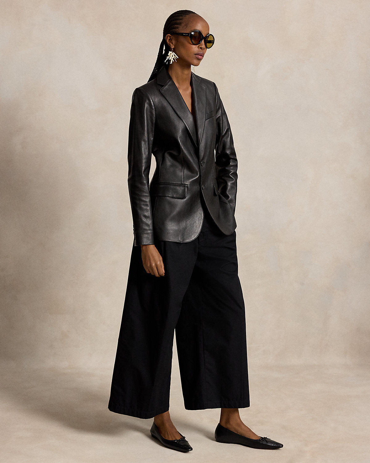 Single-Breasted Lambskin Blazer