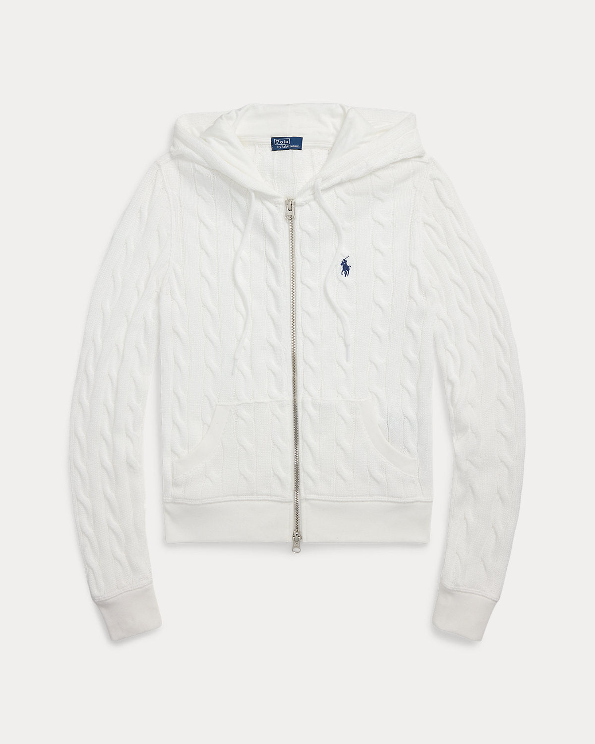 Cable-Knit Cotton Full-Zip Hoodie