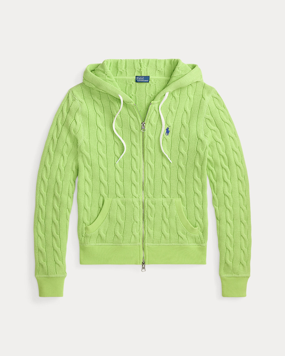 Cable-Knit Cotton Full-Zip Hoodie
