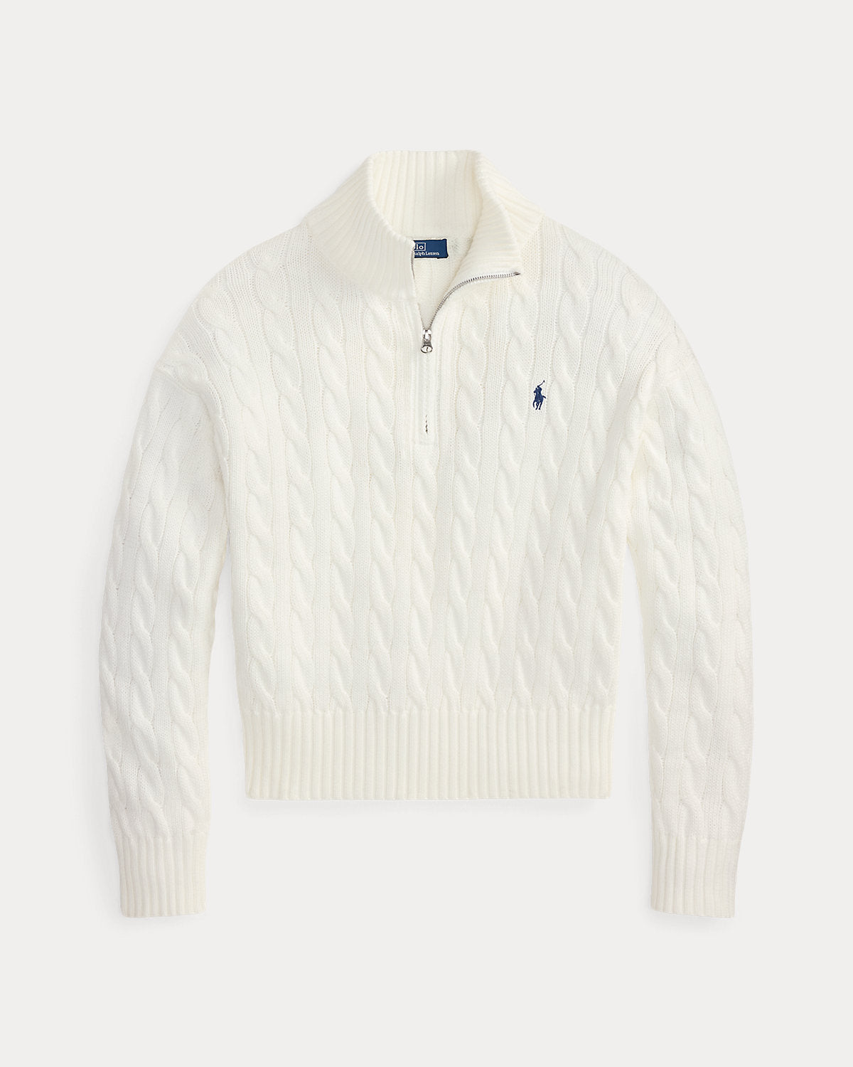 Women's Cable-Knit Cotton Quarter-Zip Sweater