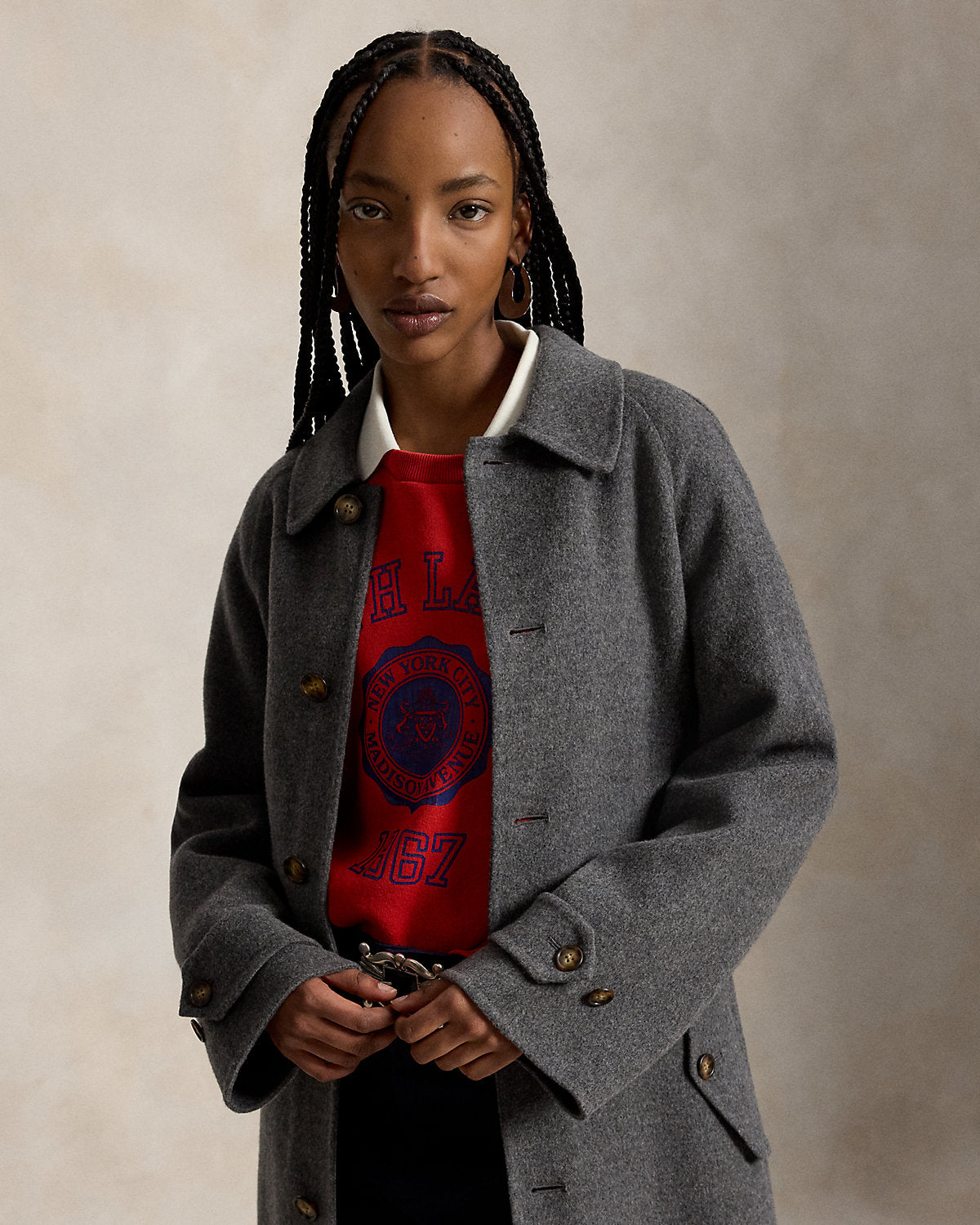 Wool-Cashmere-Blend Balmacaan Coat