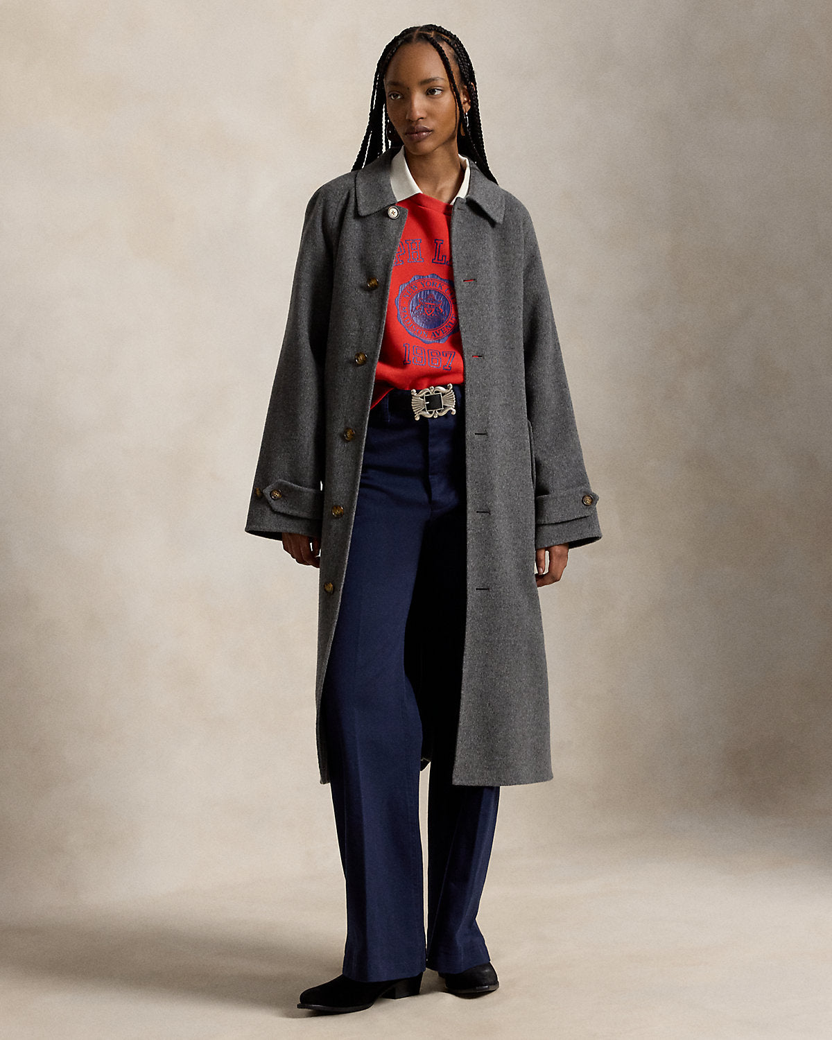 Wool-Cashmere-Blend Balmacaan Coat