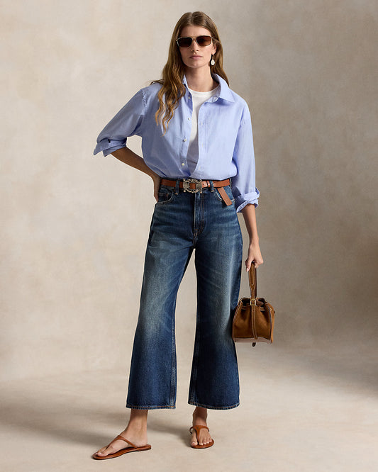 High-Rise Wide-Leg Crop Jean