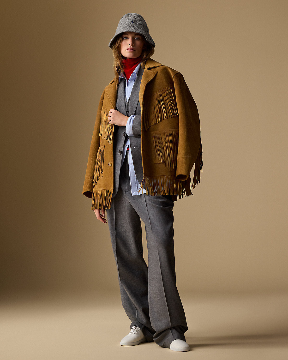 Single-Breasted Doeskin Wool Blazer