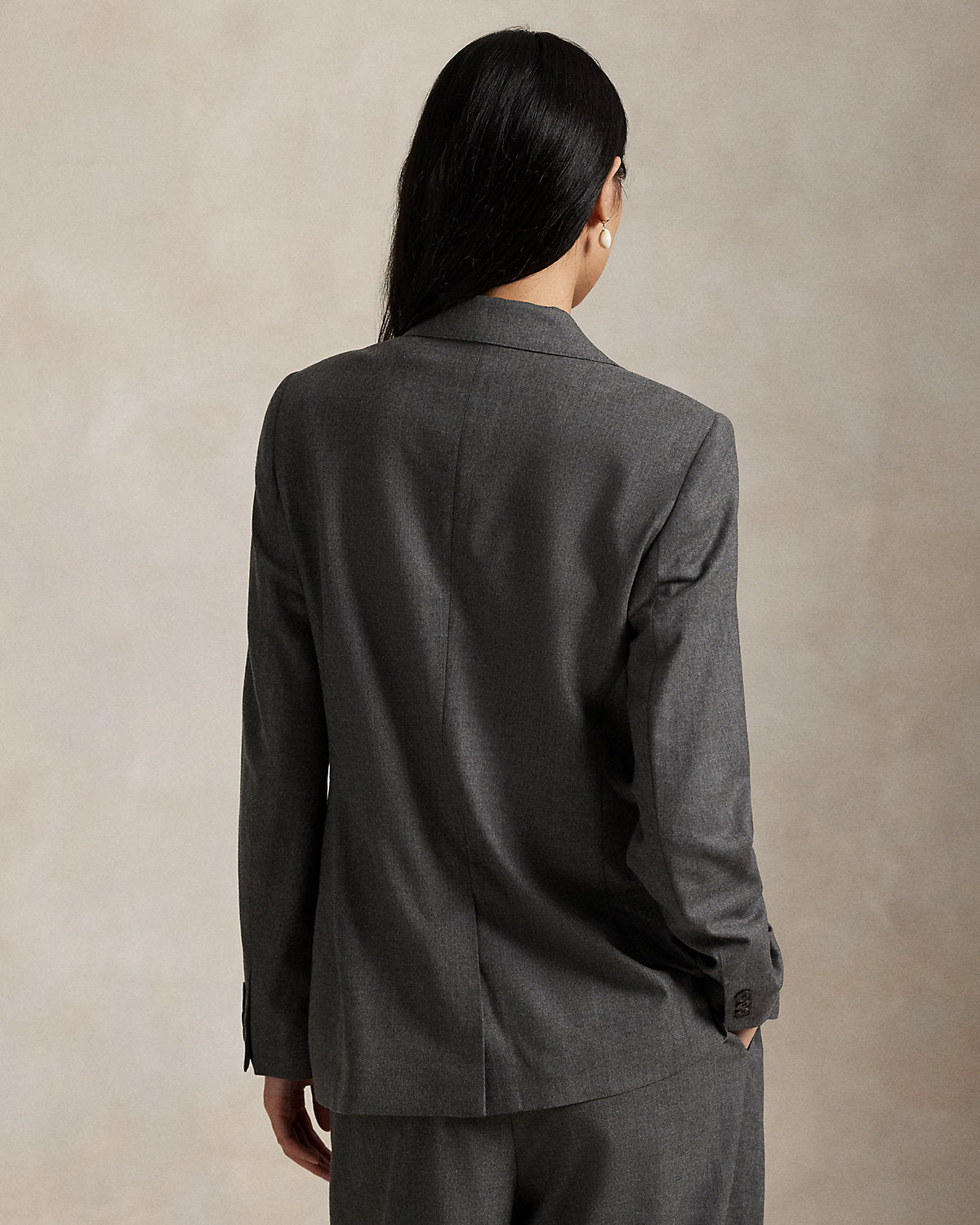 Single-Breasted Doeskin Wool Blazer