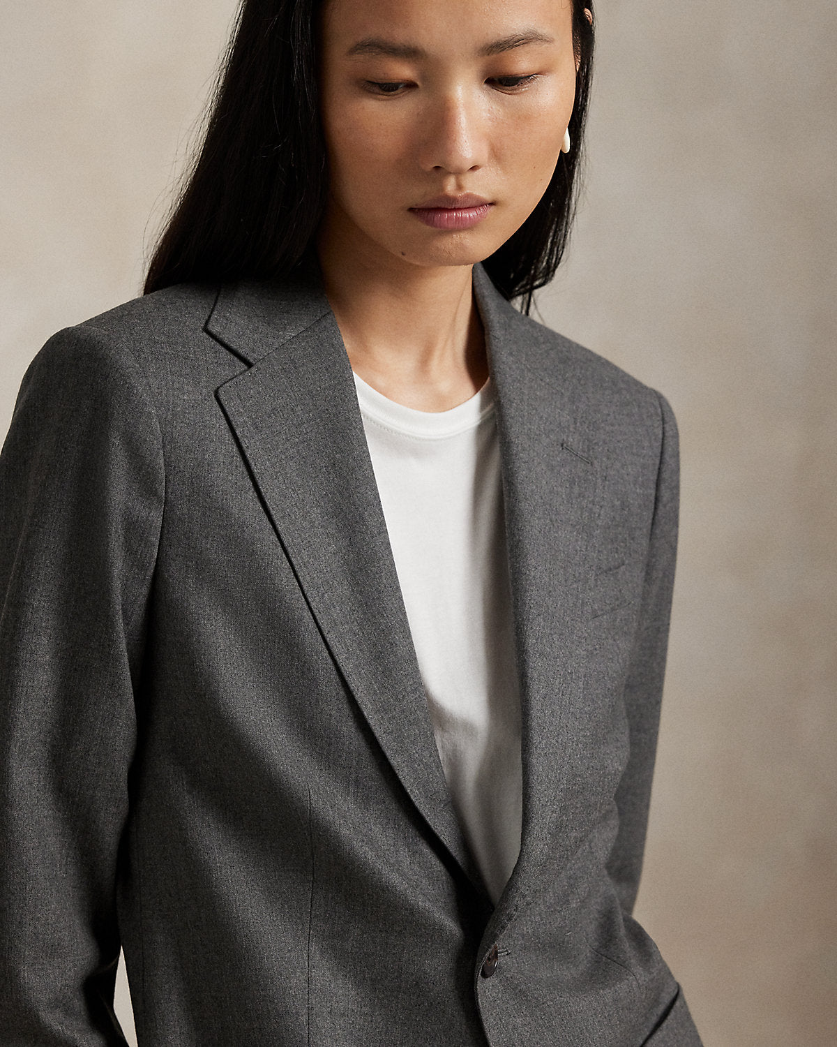 Single-Breasted Doeskin Wool Blazer