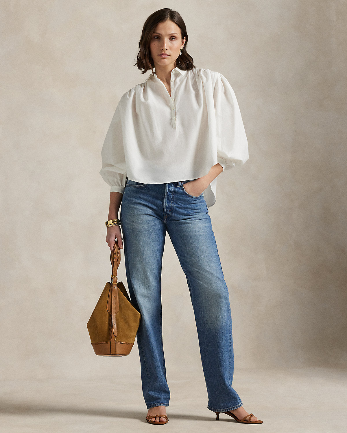 Pleated Cotton-Silk Blouse