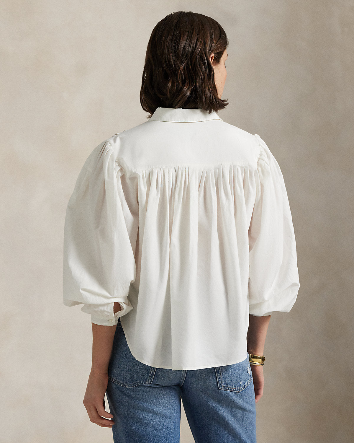 Pleated Cotton-Silk Blouse