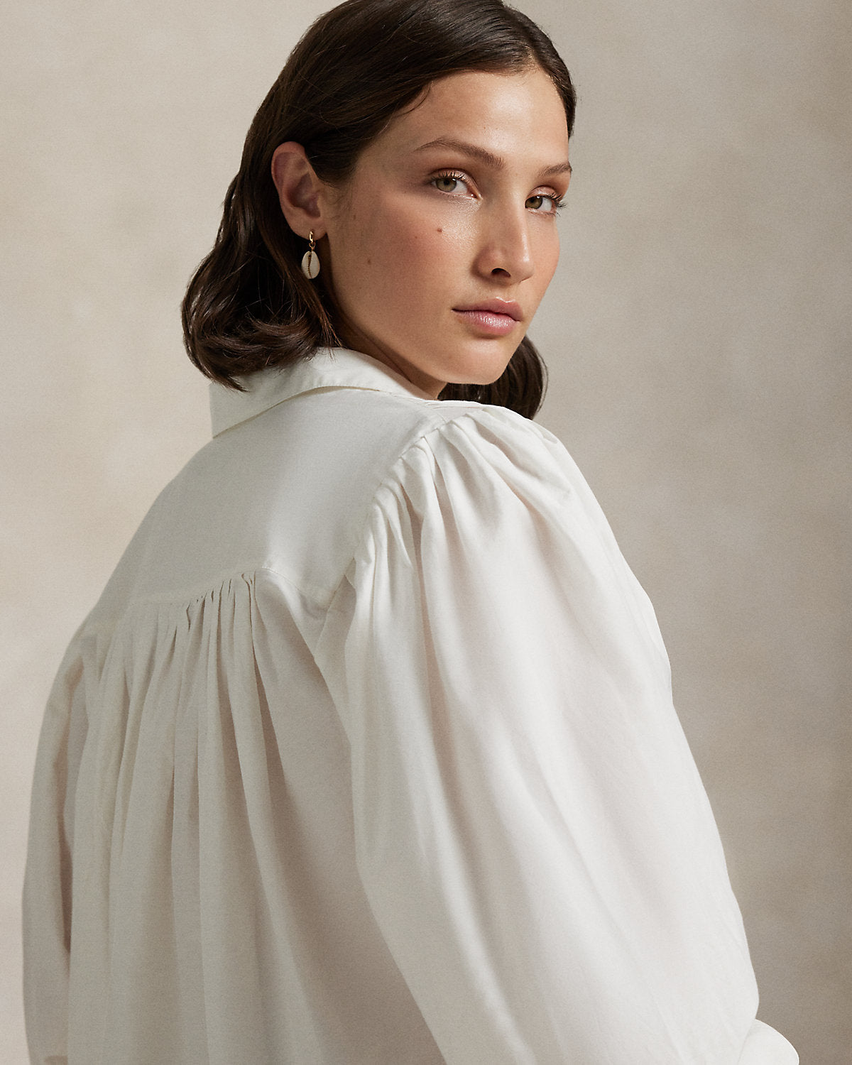 Pleated Cotton-Silk Blouse