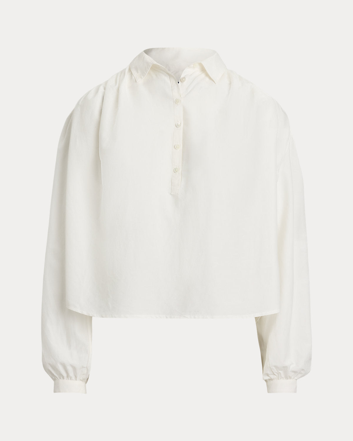 Pleated Cotton-Silk Blouse