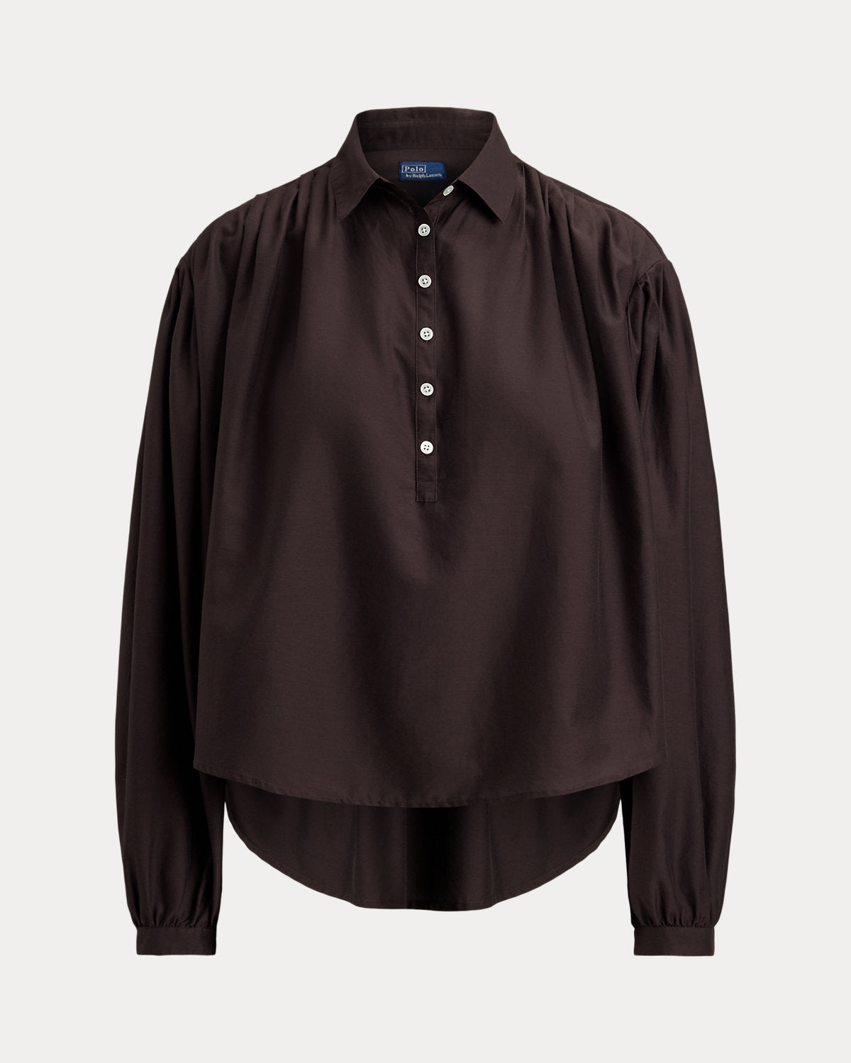 Pleated Cotton-Silk Blouse