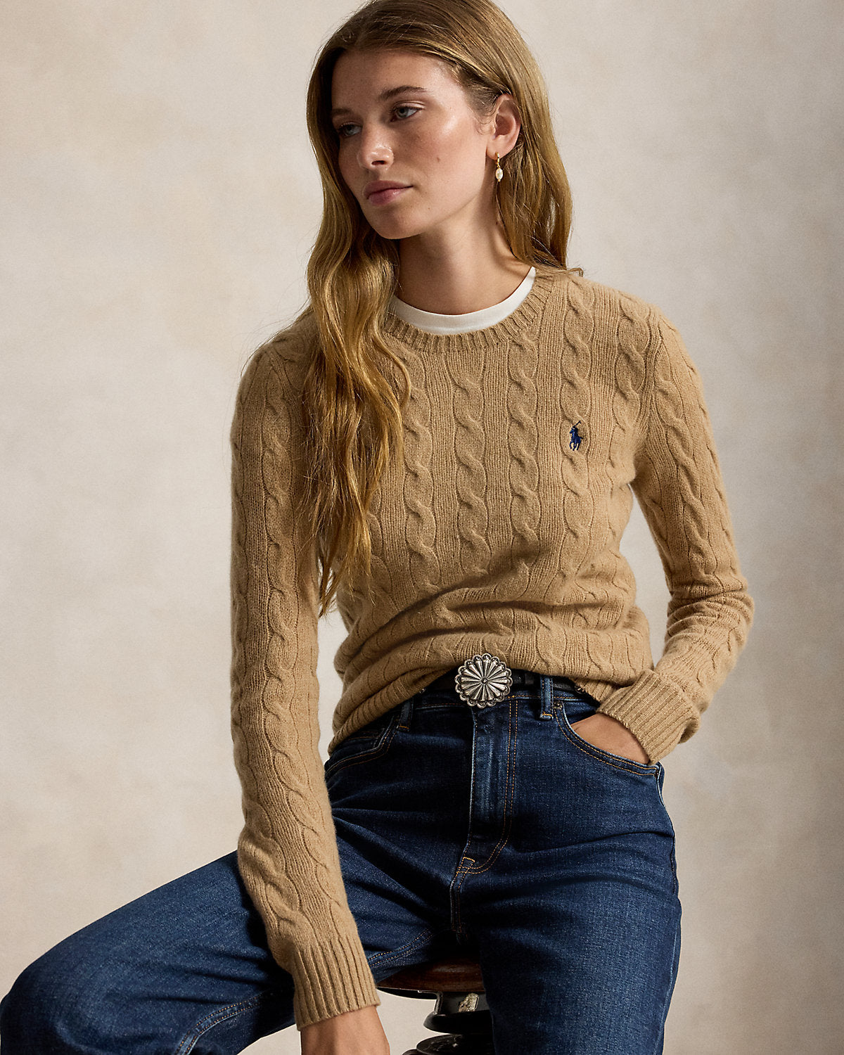 Women's Cable-Knit Wool-Cashmere Sweater