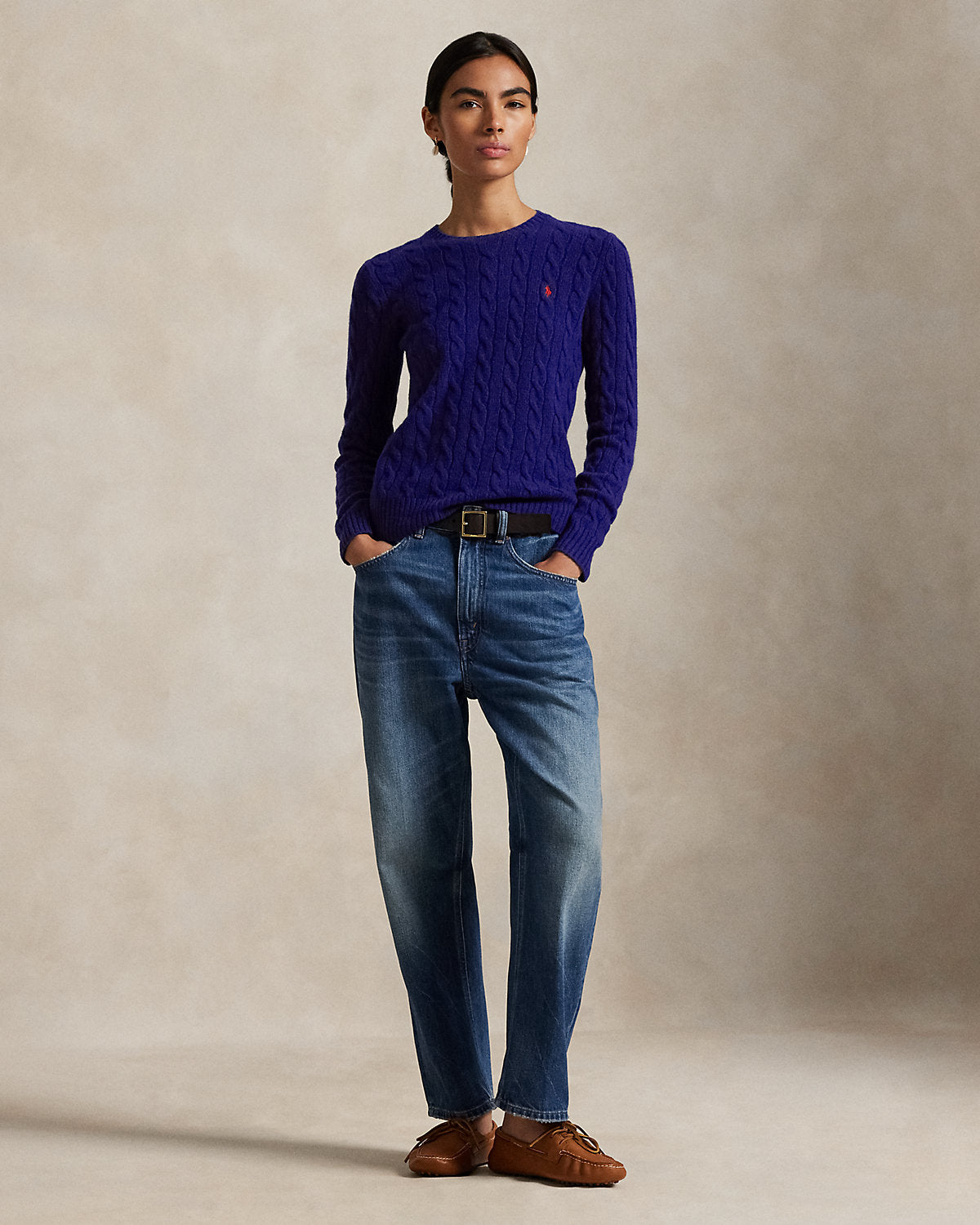 Women's Cable-Knit Wool-Cashmere Sweater