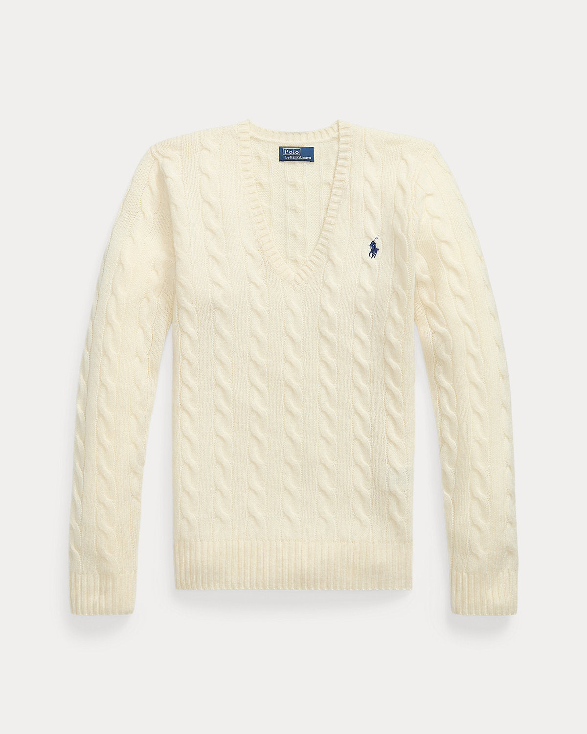 Cable-Knit Wool-Cashmere V-Neck Sweater