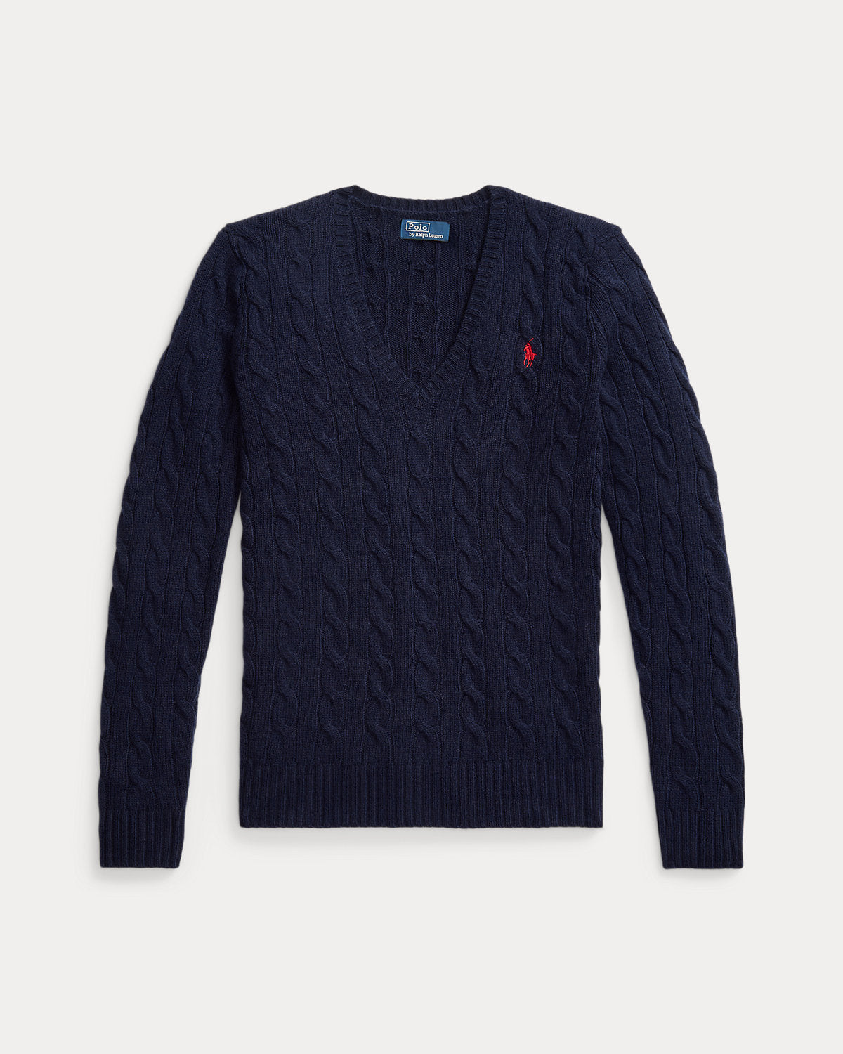 Cable-Knit Wool-Cashmere V-Neck Sweater
