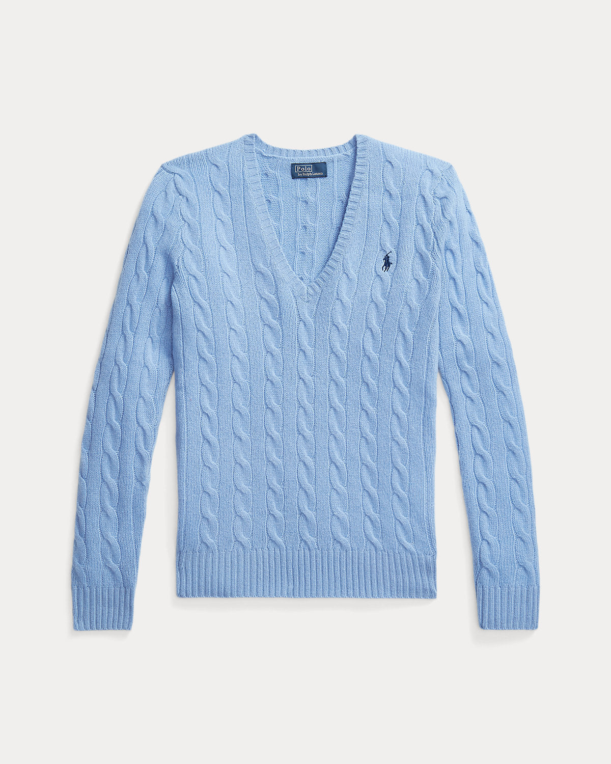 Cable-Knit Wool-Cashmere V-Neck Sweater
