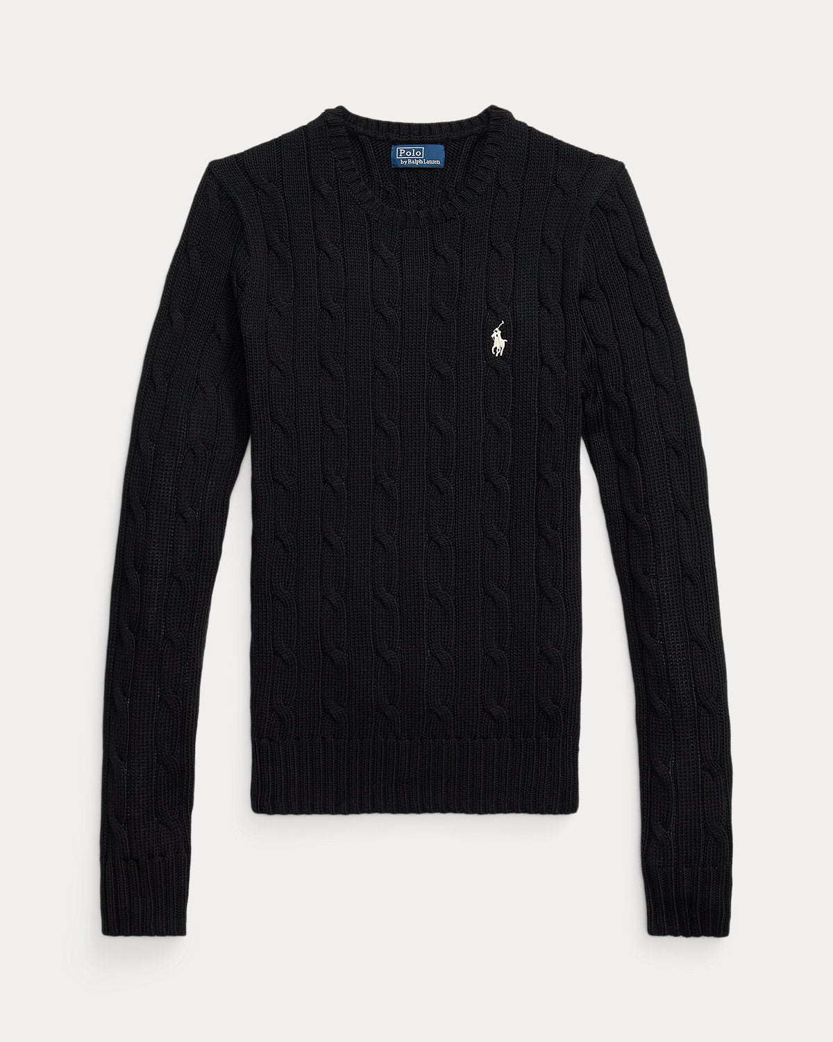 Cable-Knit Cotton Crewneck Sweater