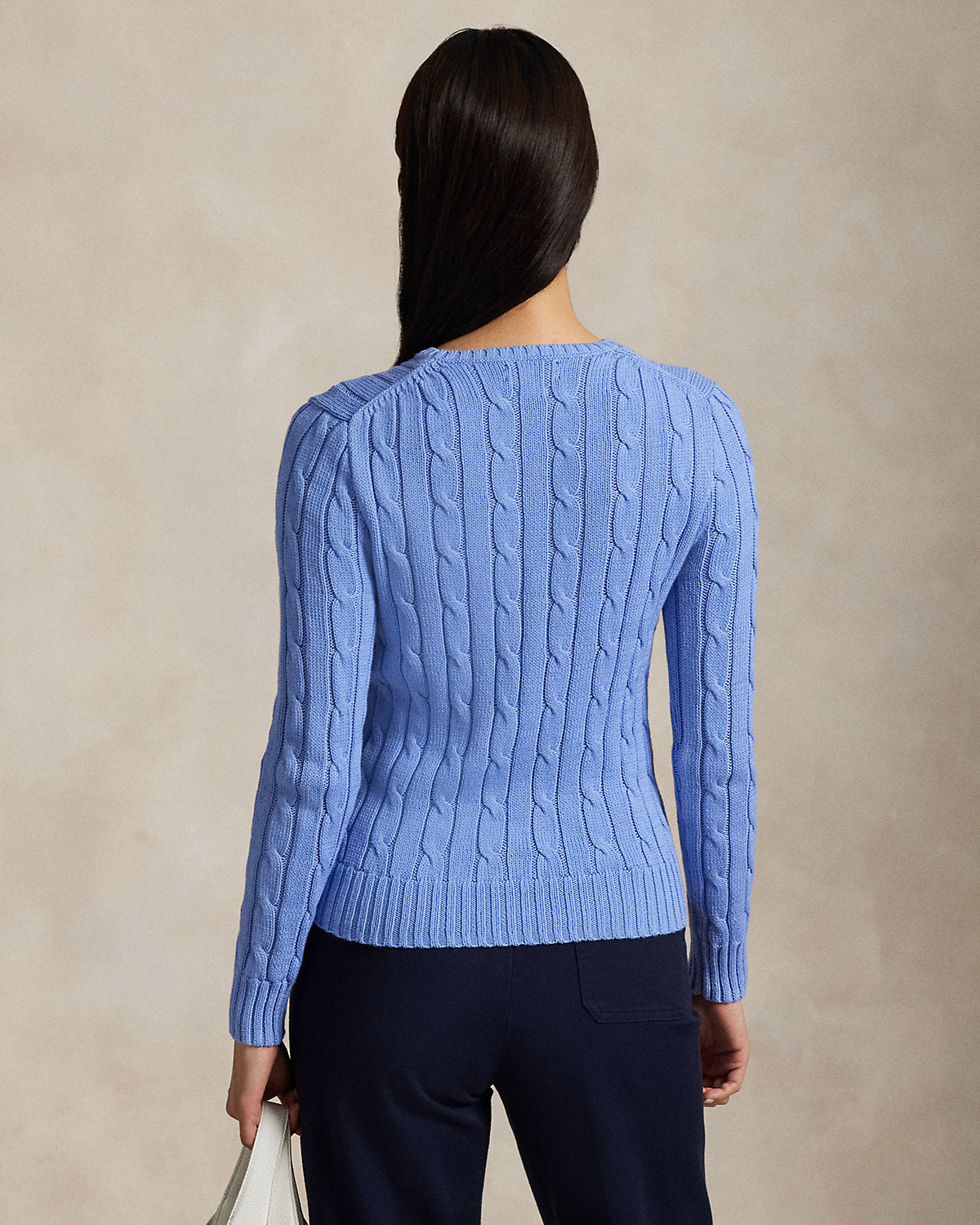 Cable-Knit Cotton Crewneck Sweater
