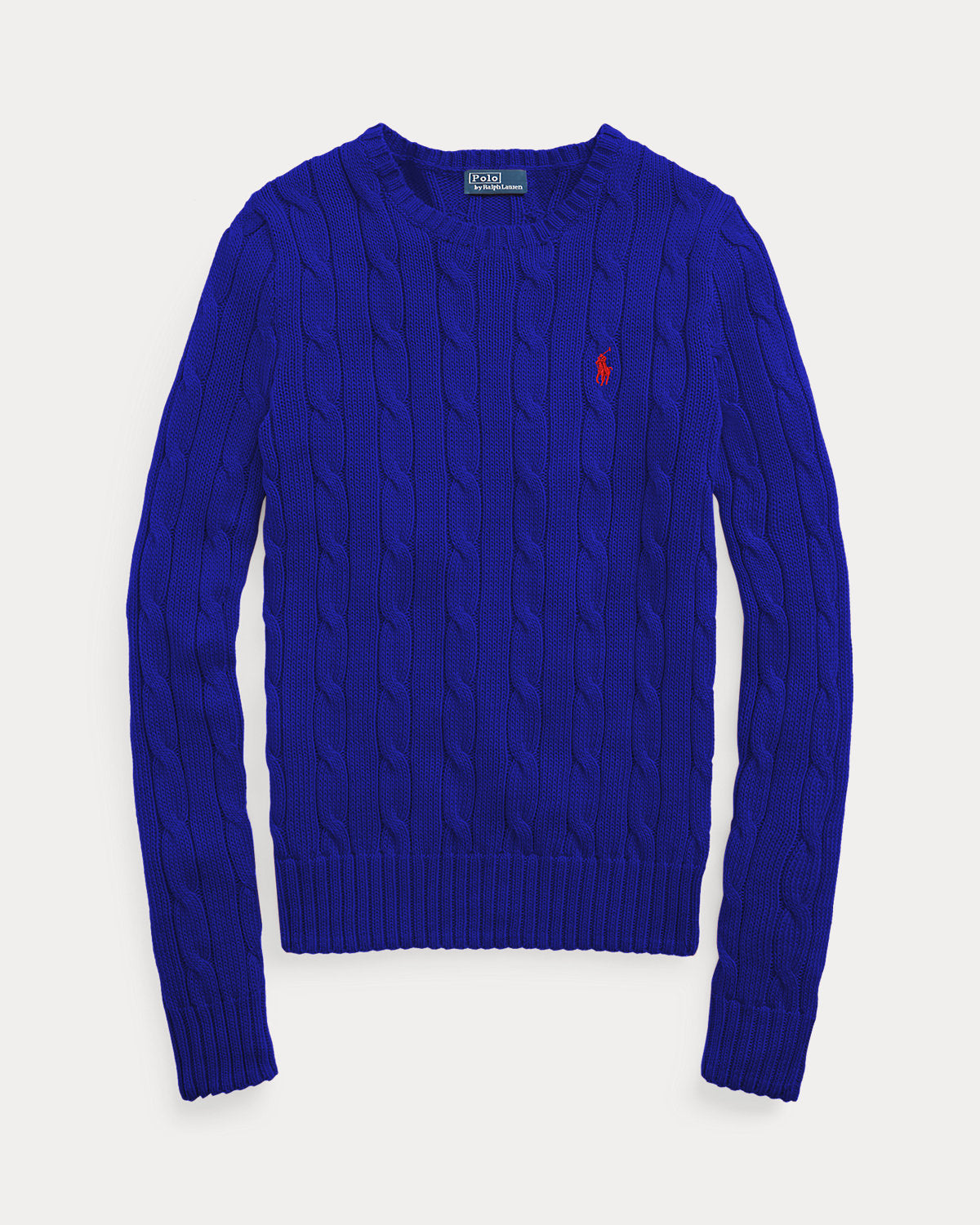 Cable-Knit Cotton Crewneck Sweater