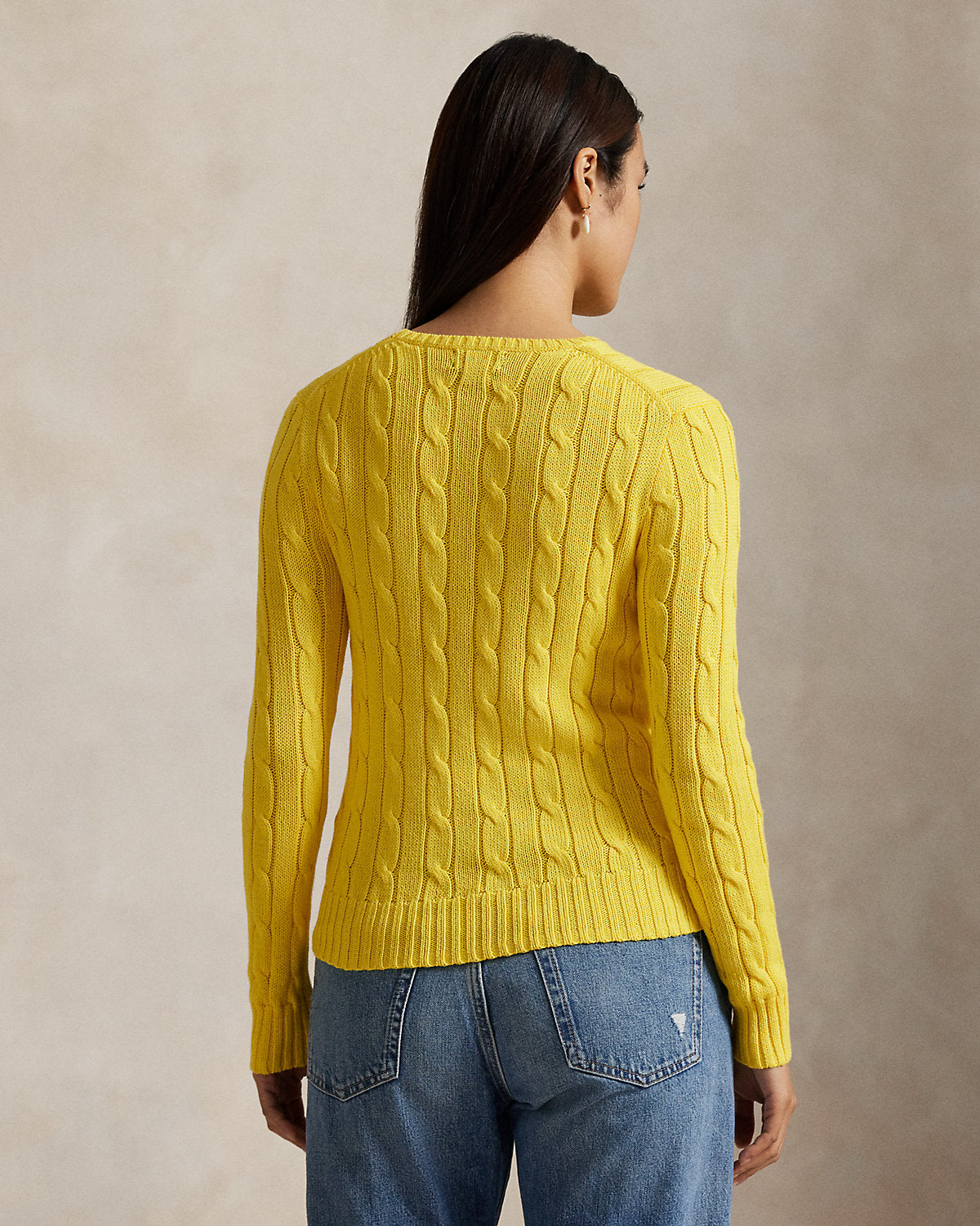 Cable-Knit Cotton Crewneck Sweater