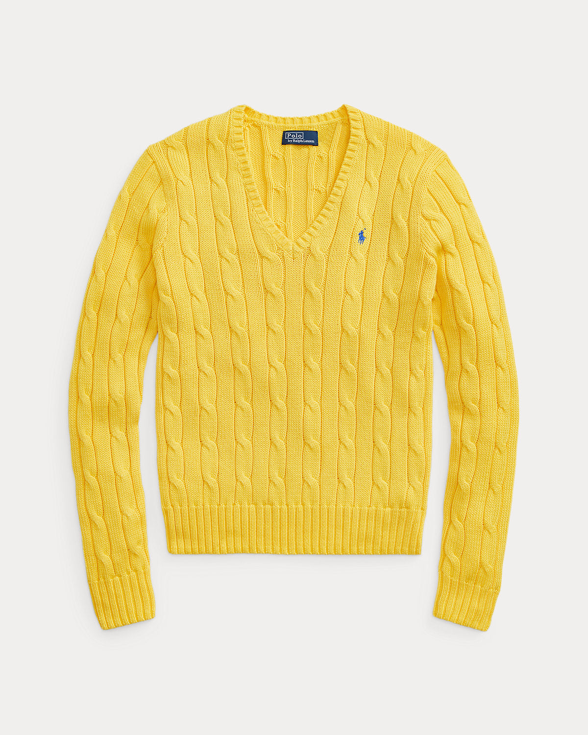 Cable-Knit Cotton V-Neck Sweater