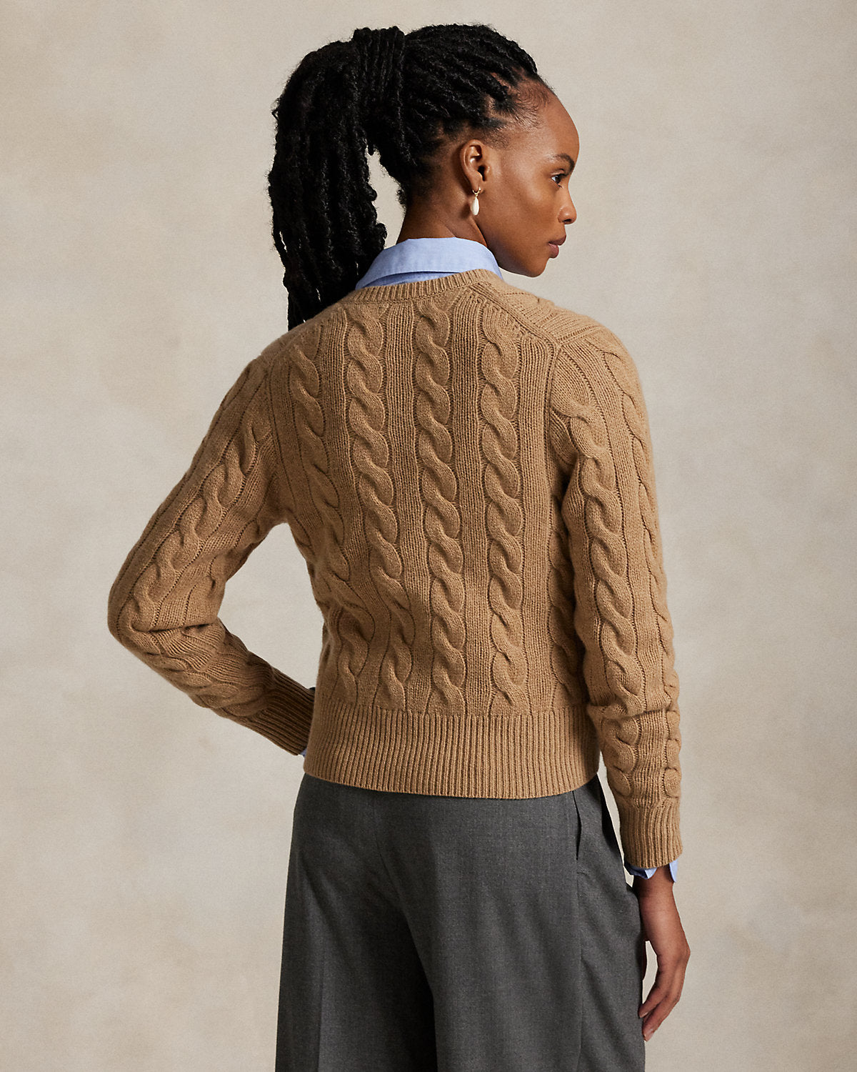 Cable-Knit Wool-Cashmere Cardigan