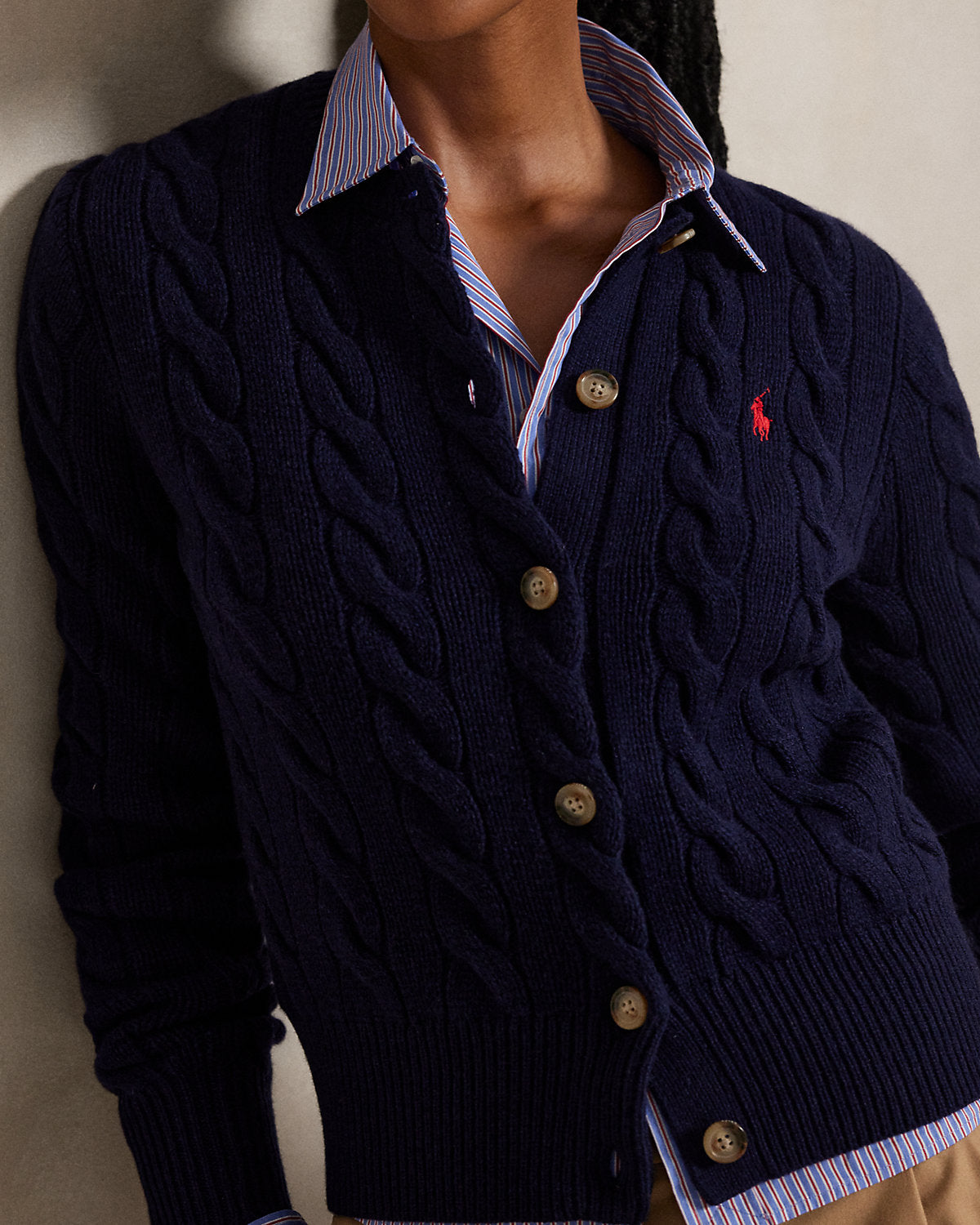Cable-Knit Wool-Cashmere Cardigan