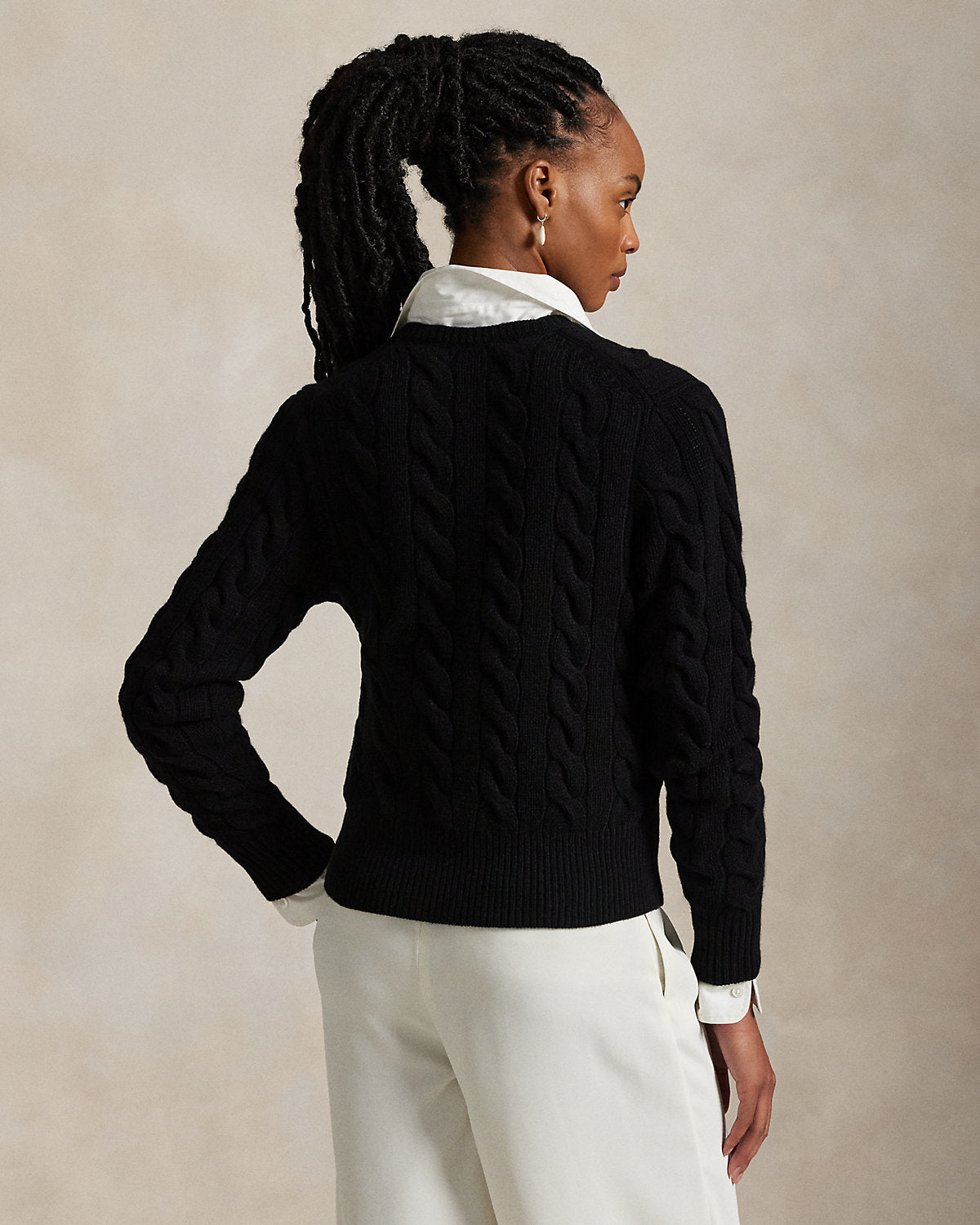 Cable-Knit Wool-Cashmere Cardigan