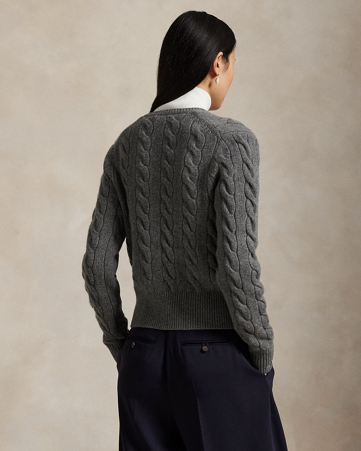 Cable-Knit Wool-Cashmere Cardigan