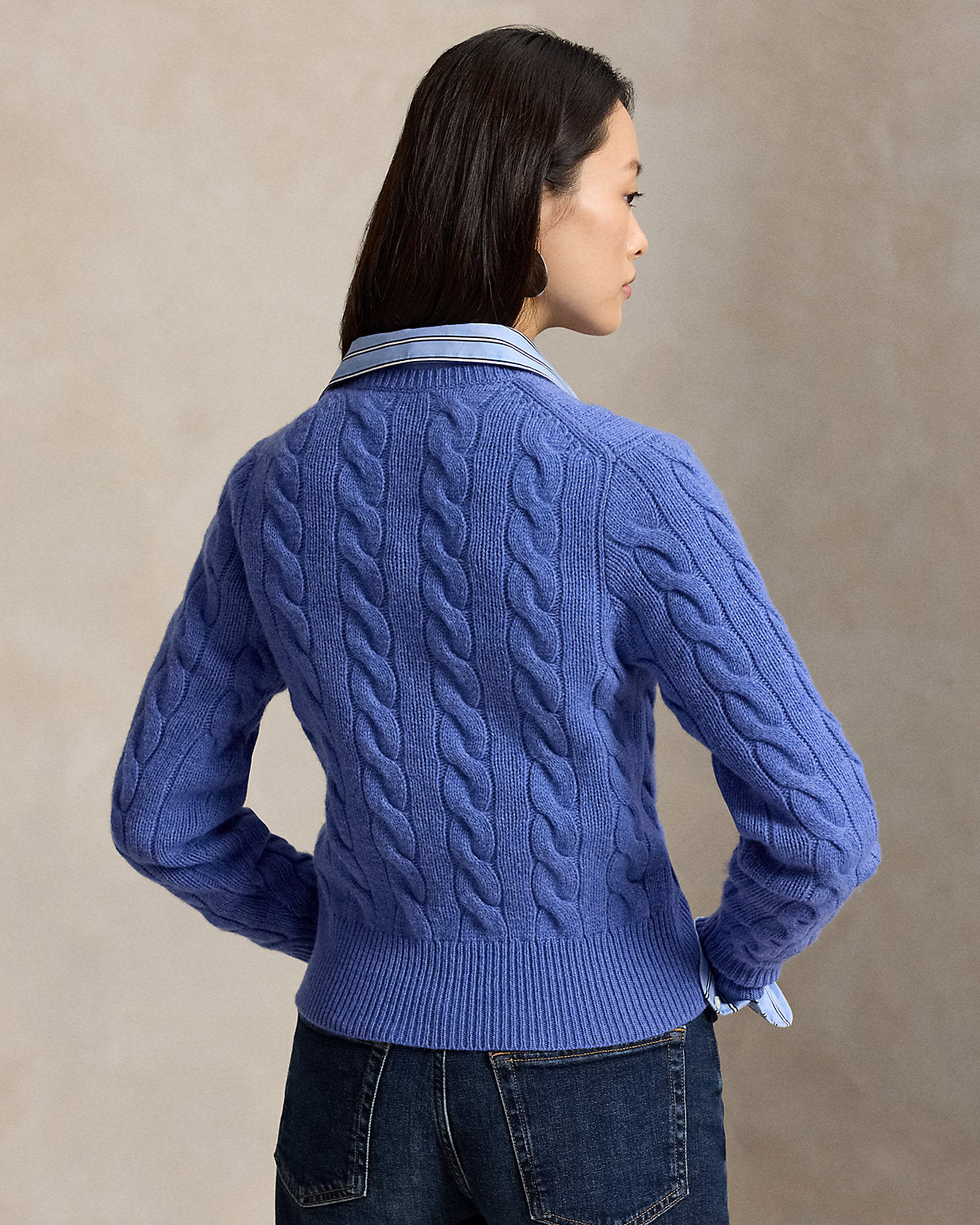 Cable-Knit Wool-Cashmere Cardigan