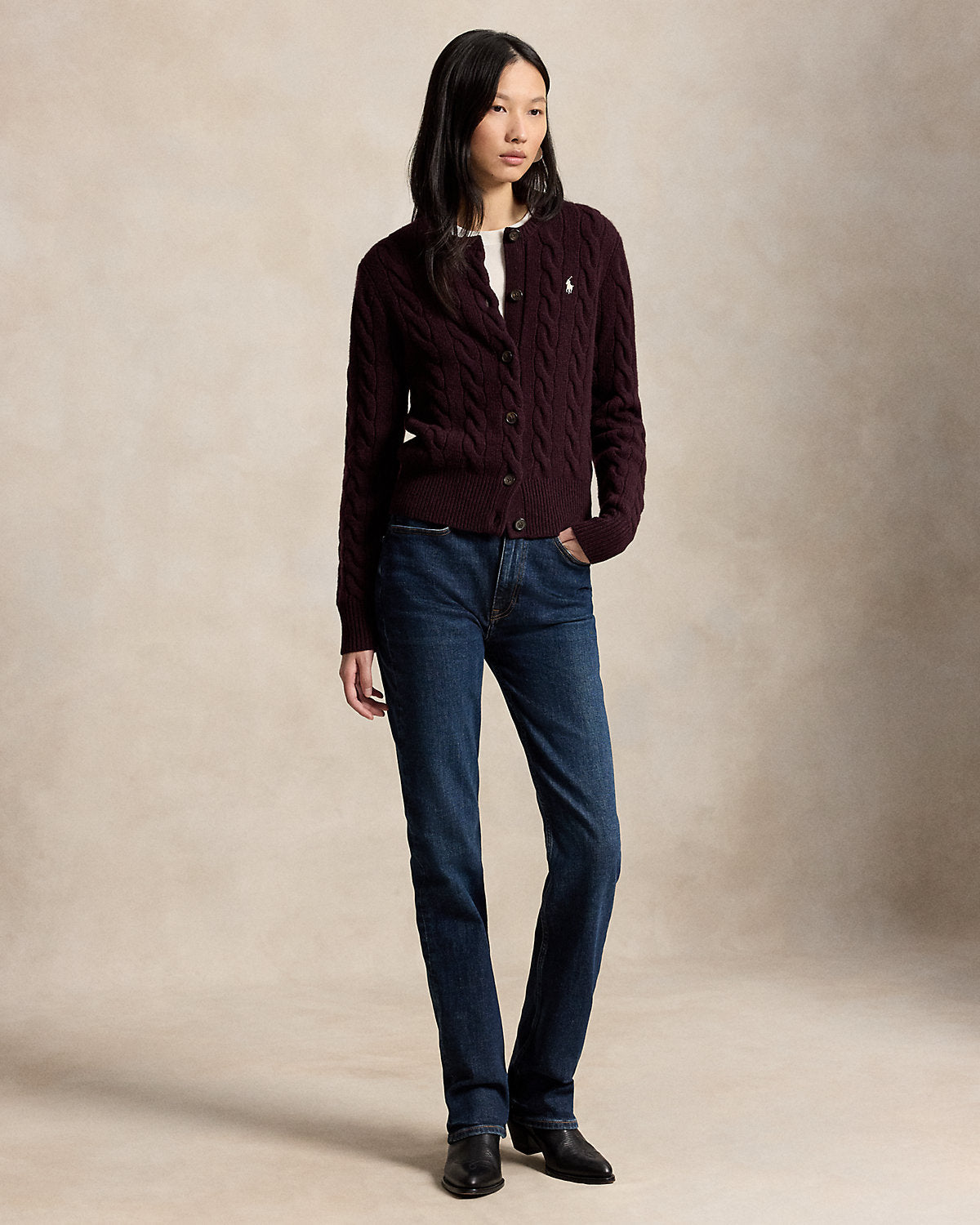 Cable-Knit Wool-Cashmere Cardigan