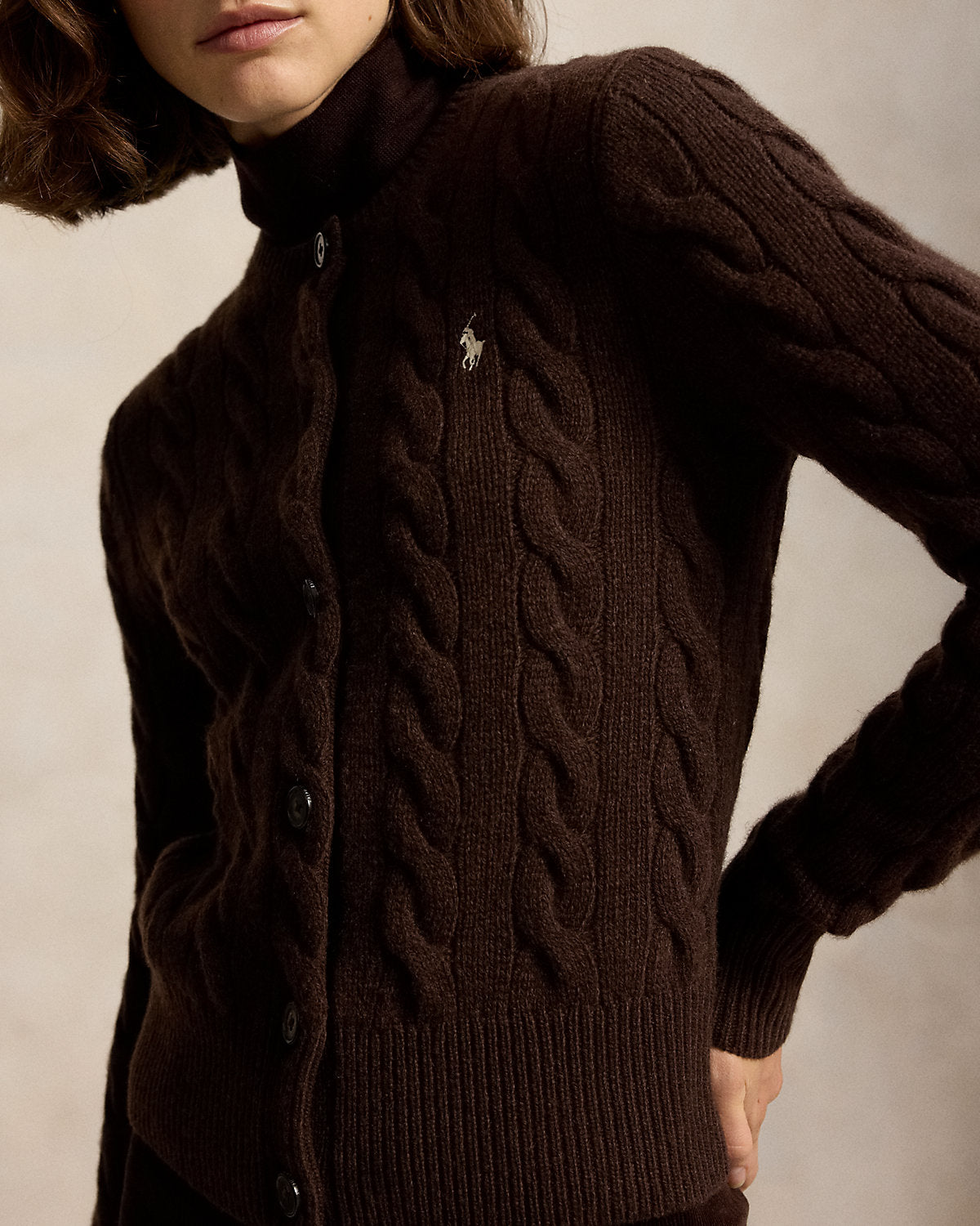 Cable-Knit Wool-Cashmere Cardigan
