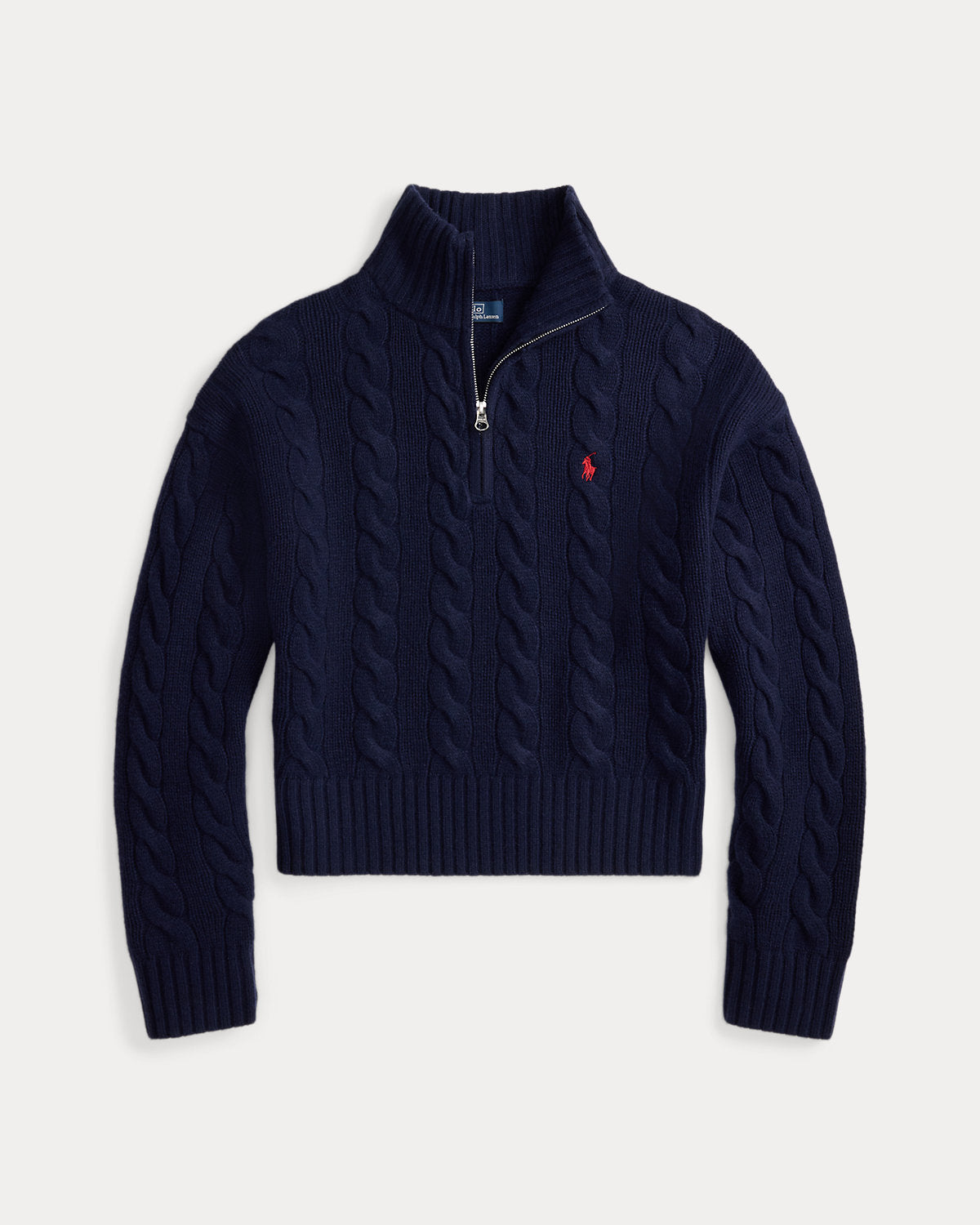 Cable Wool-Cashmere Half-Zip Sweater