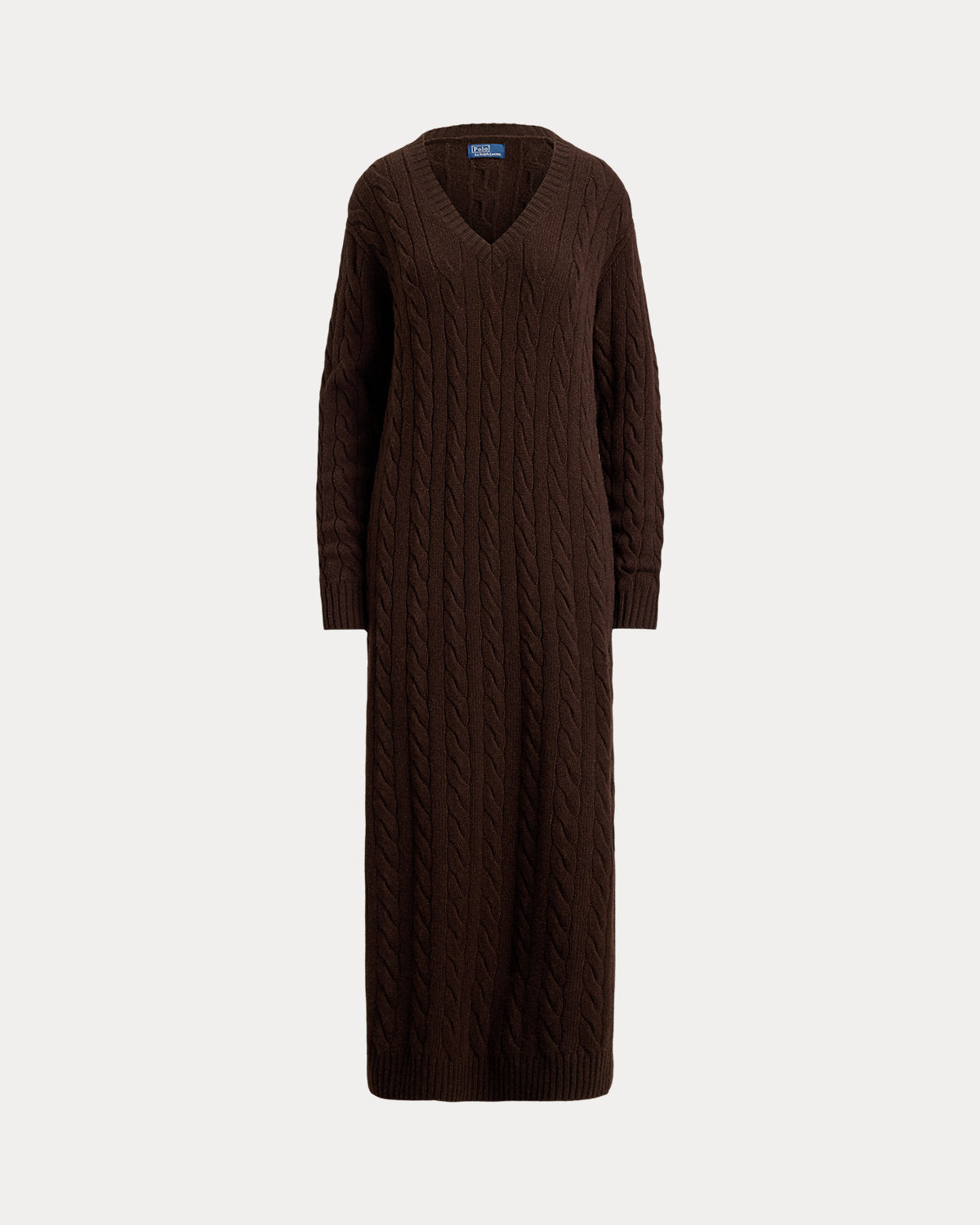 Cable-Knit V-Neck Sweater Dress