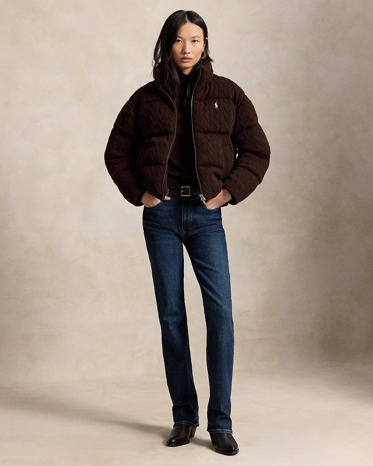 Cable Wool-Cashmere Puffer Jacket