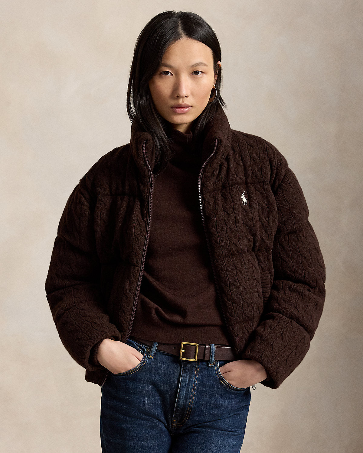 Cable Wool-Cashmere Puffer Jacket