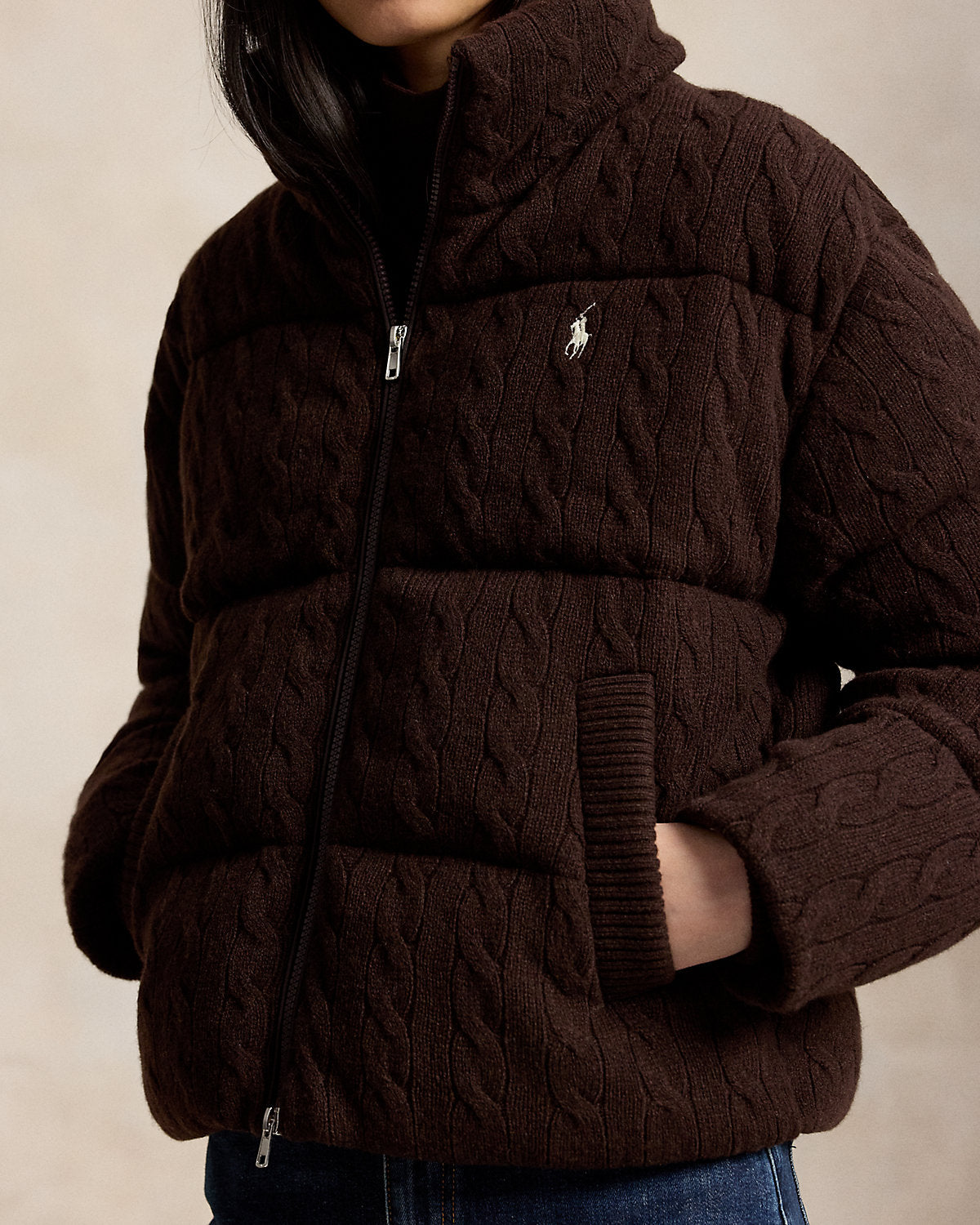 Cable Wool-Cashmere Puffer Jacket