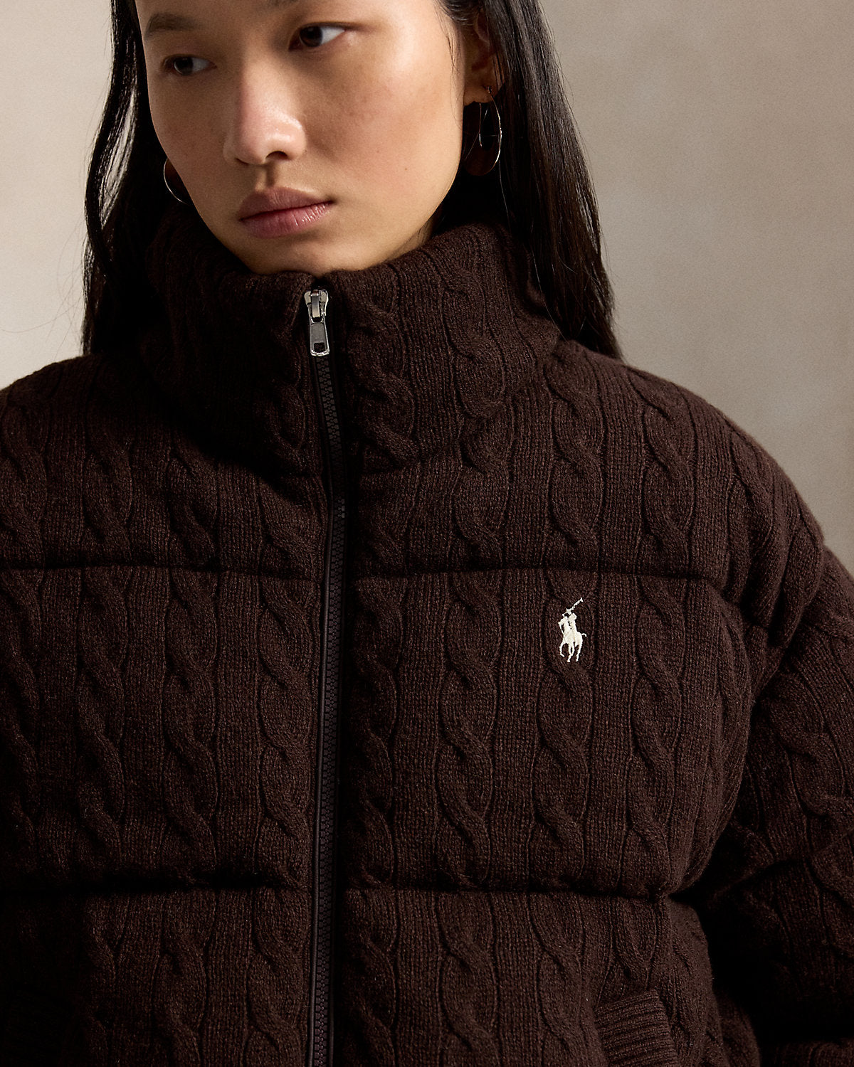 Cable Wool-Cashmere Puffer Jacket